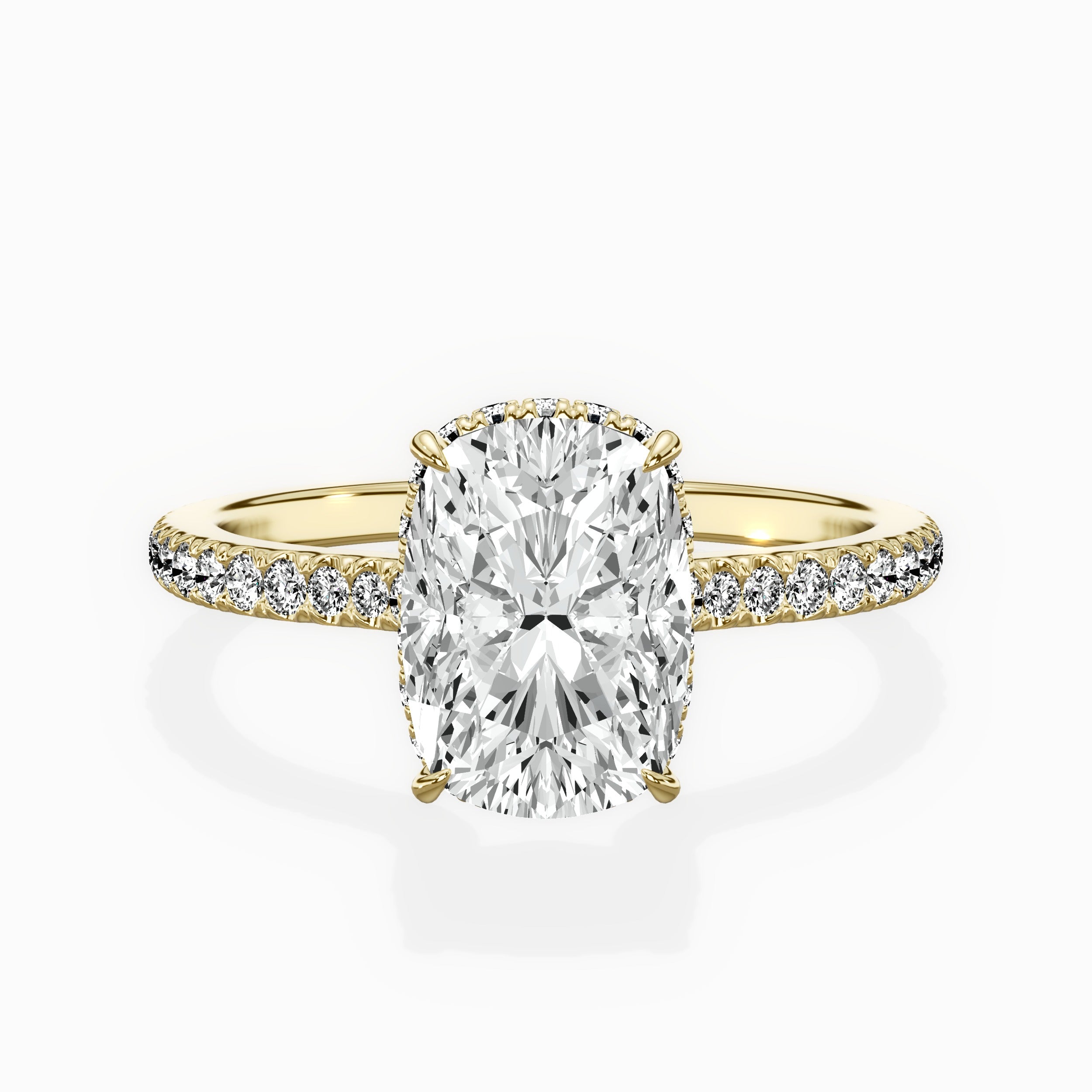 Pave Hidden Halo Engagement Ring