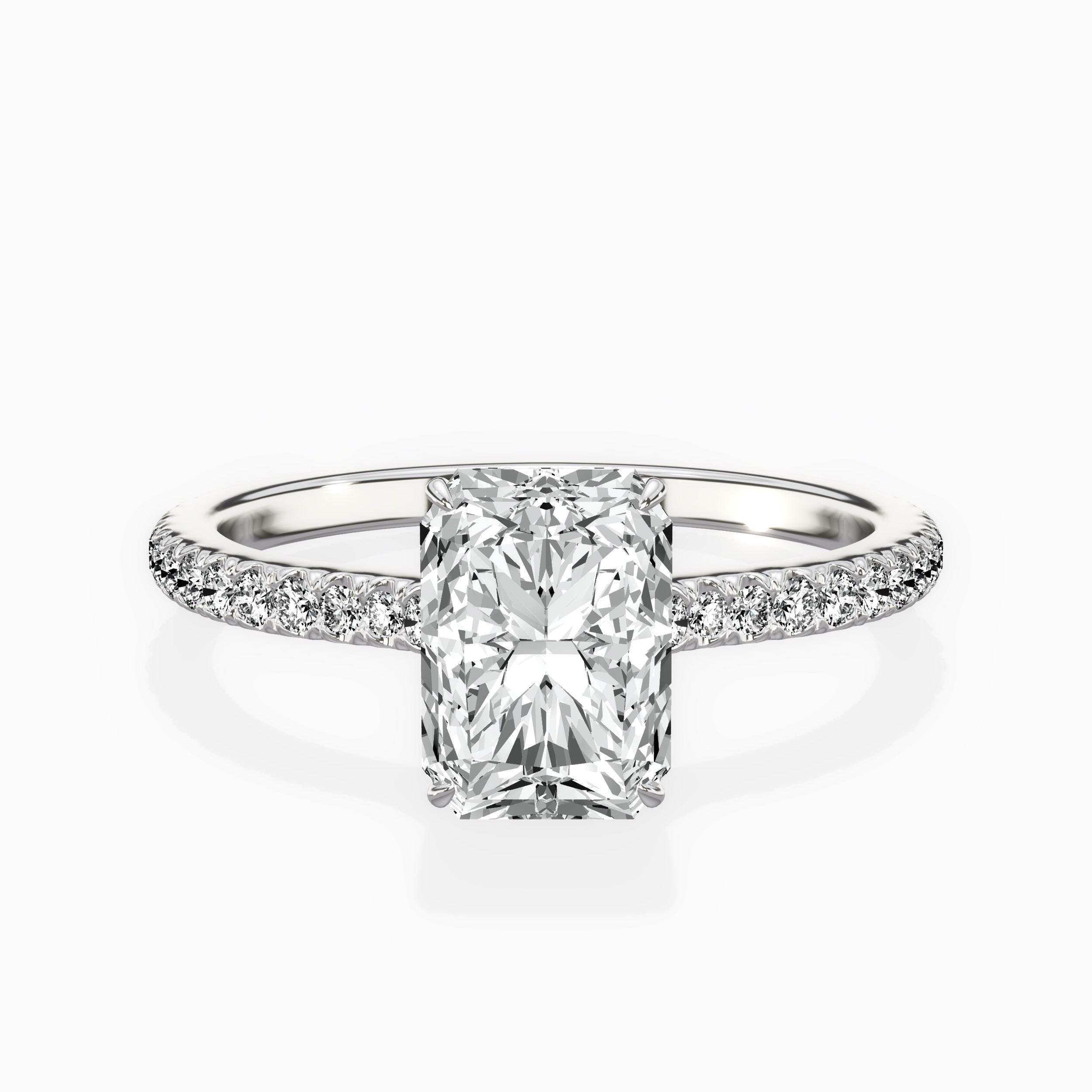 Pave Hidden Halo Engagement Ring