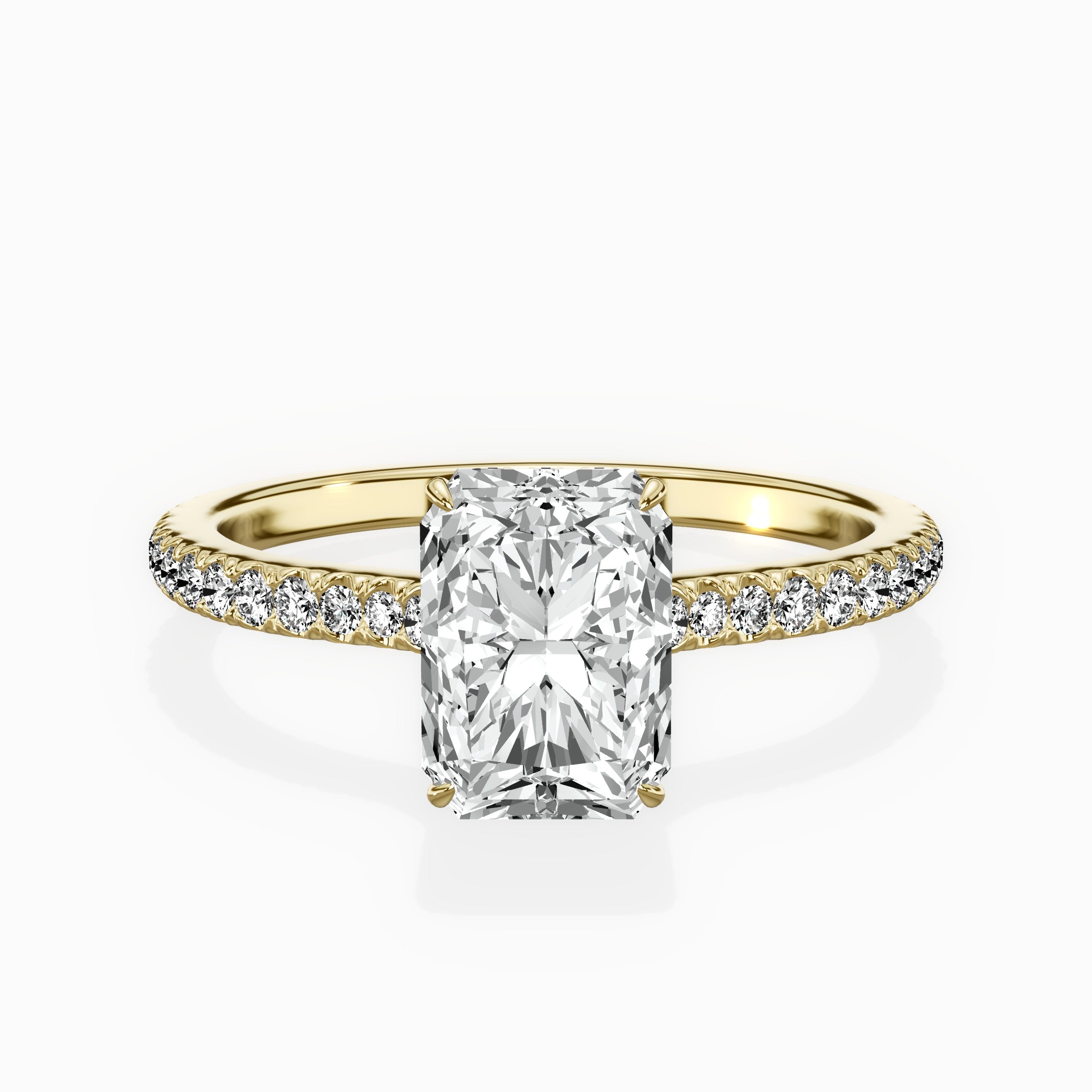 Pave Hidden Halo Engagement Ring