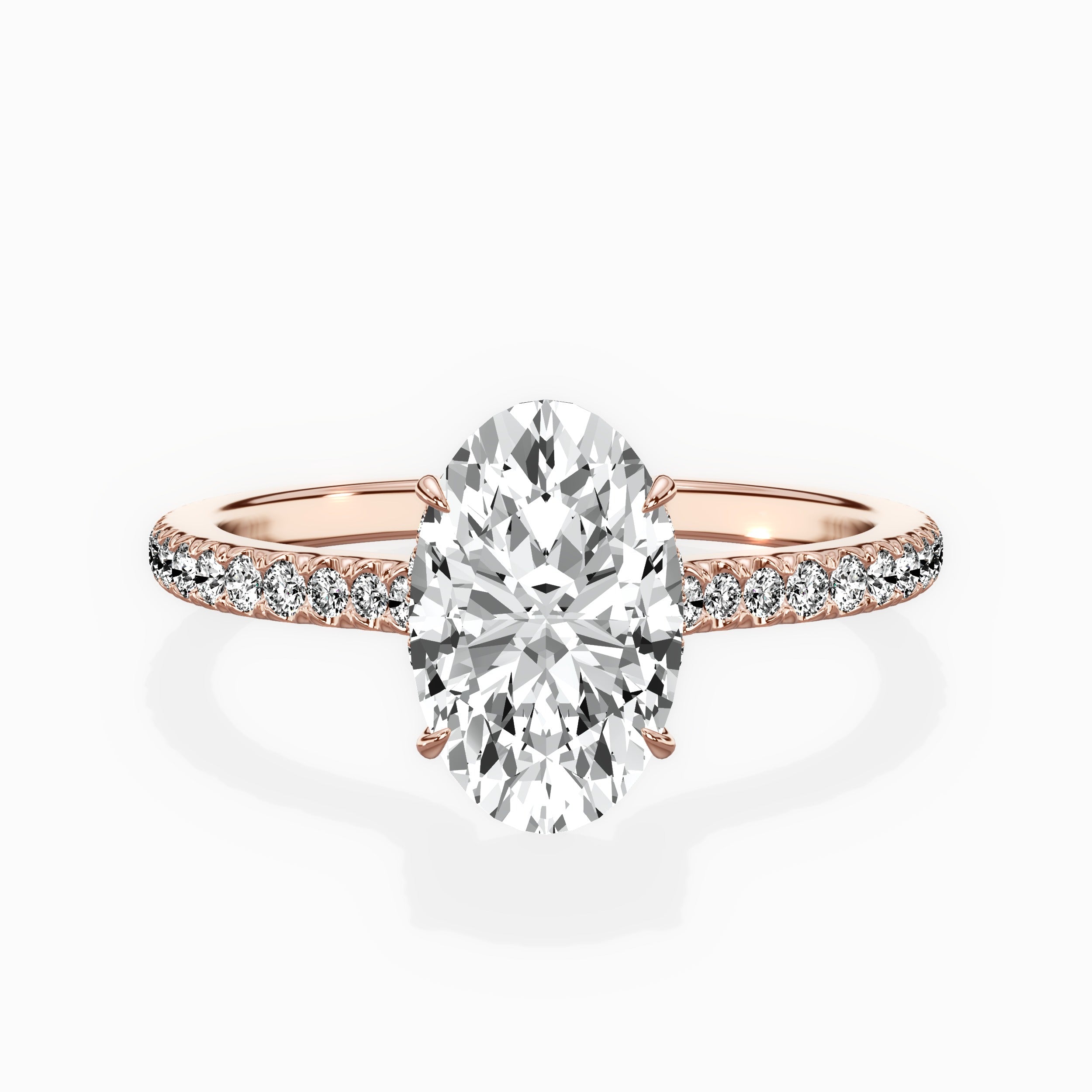Pave Hidden Halo Engagement Ring