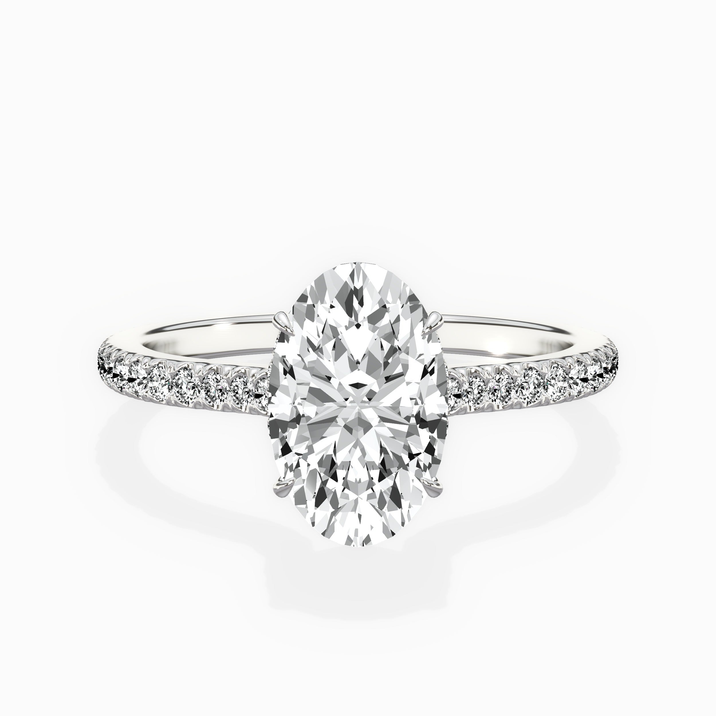 Pave Hidden Halo Engagement Ring