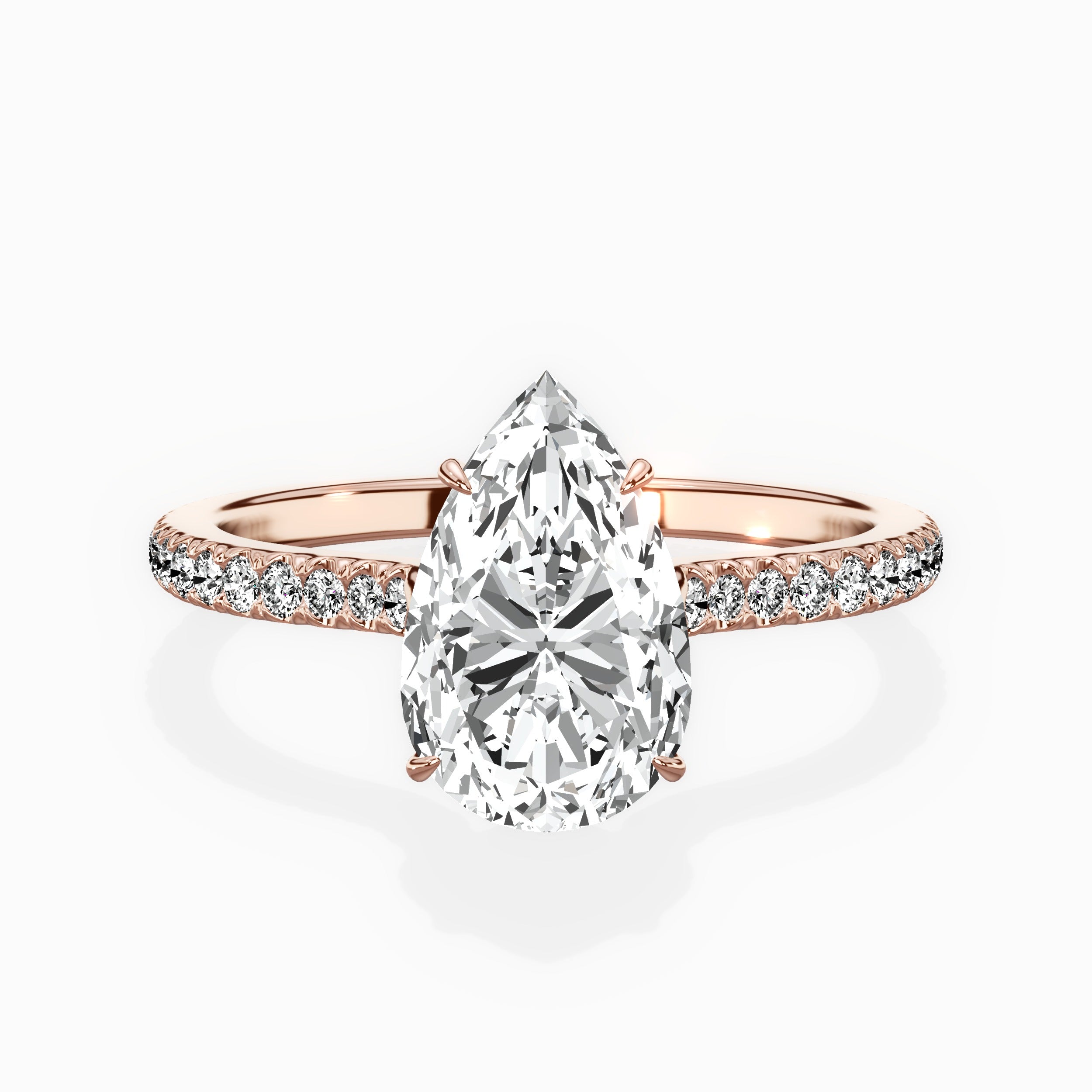 Pave Hidden Halo Engagement Ring