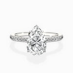 Pave Hidden Halo Pear Engagement Ring in White Gold