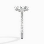 Pave Hidden Halo Pear Engagement Ring in White Gold