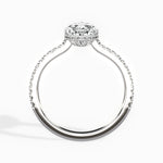 Pave Hidden Halo Pear Engagement Ring in White Gold