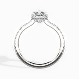 Pave Hidden Halo Pear Engagement Ring in White Gold