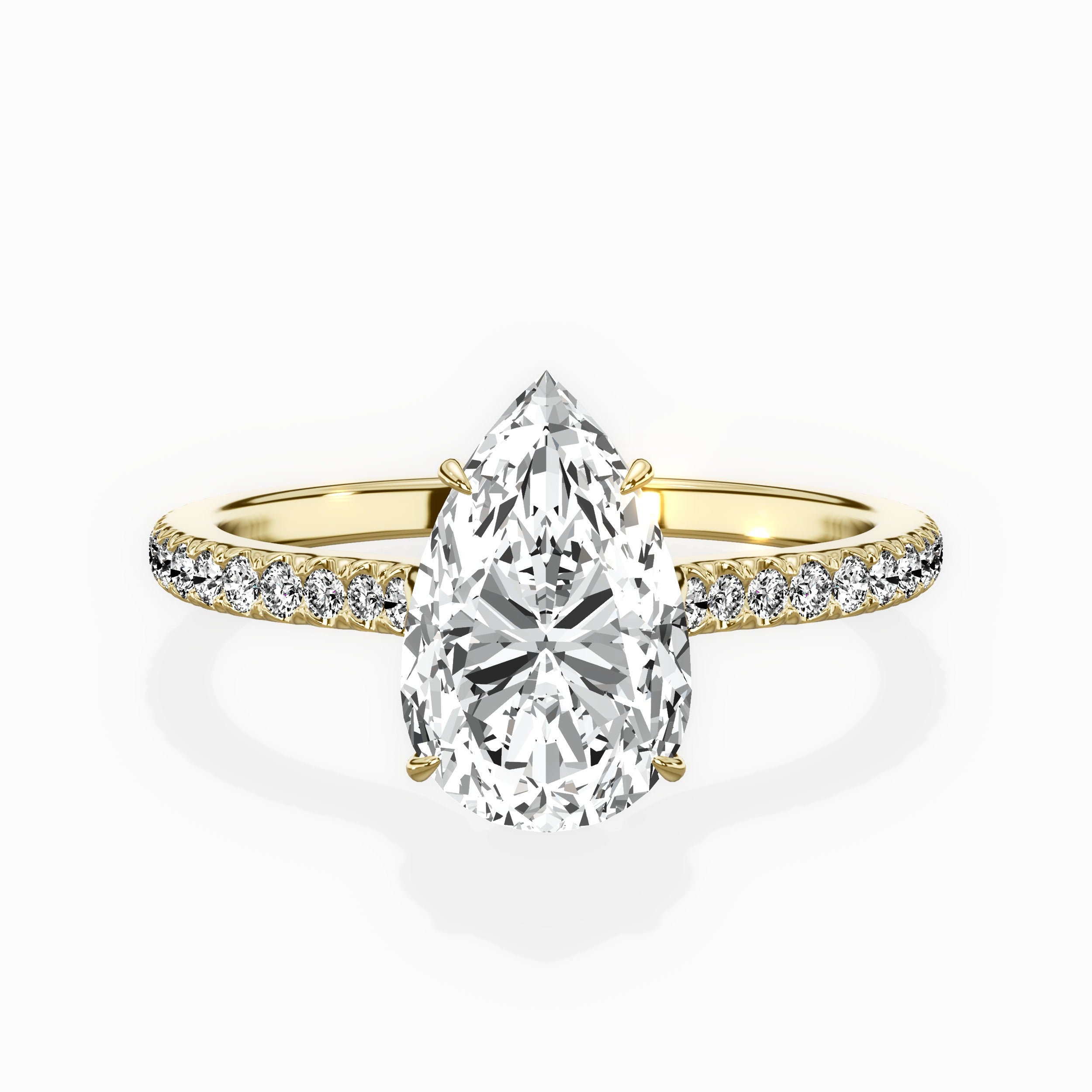 Pave Hidden Halo Engagement Ring