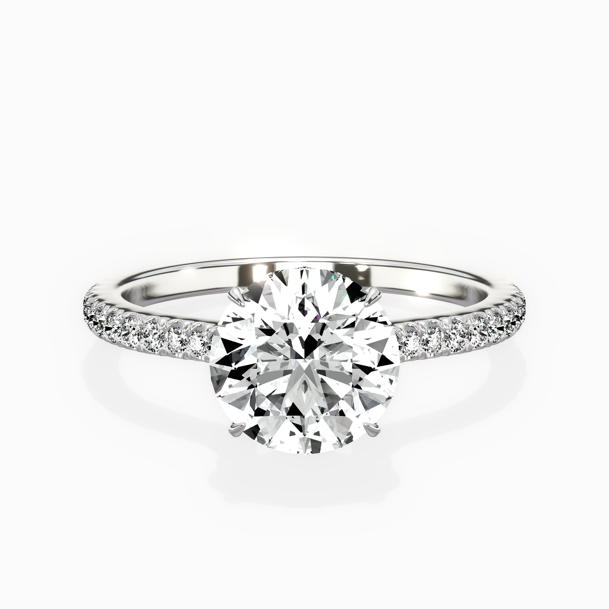 Pave Hidden Halo Engagement Ring