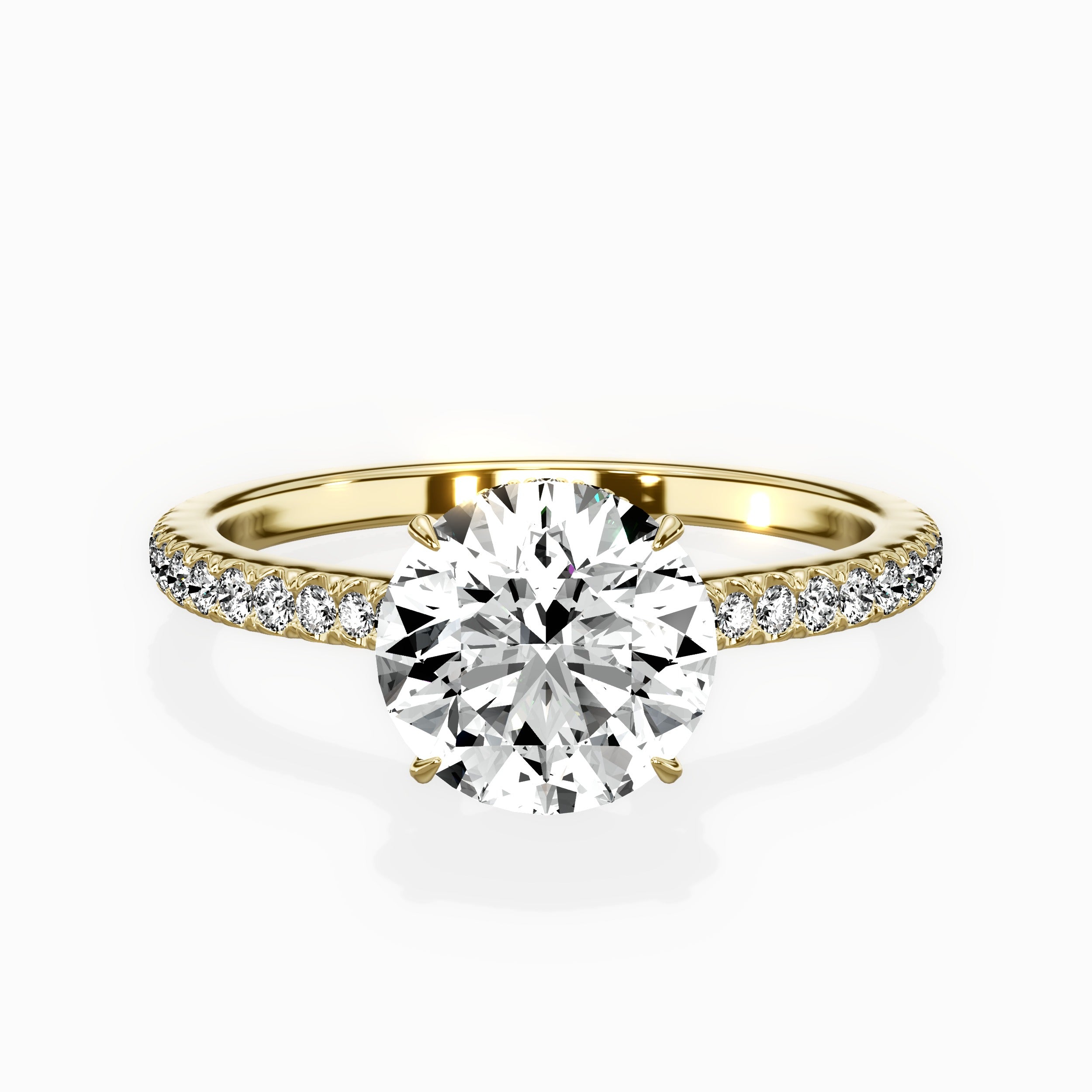 Pave Hidden Halo Engagement Ring
