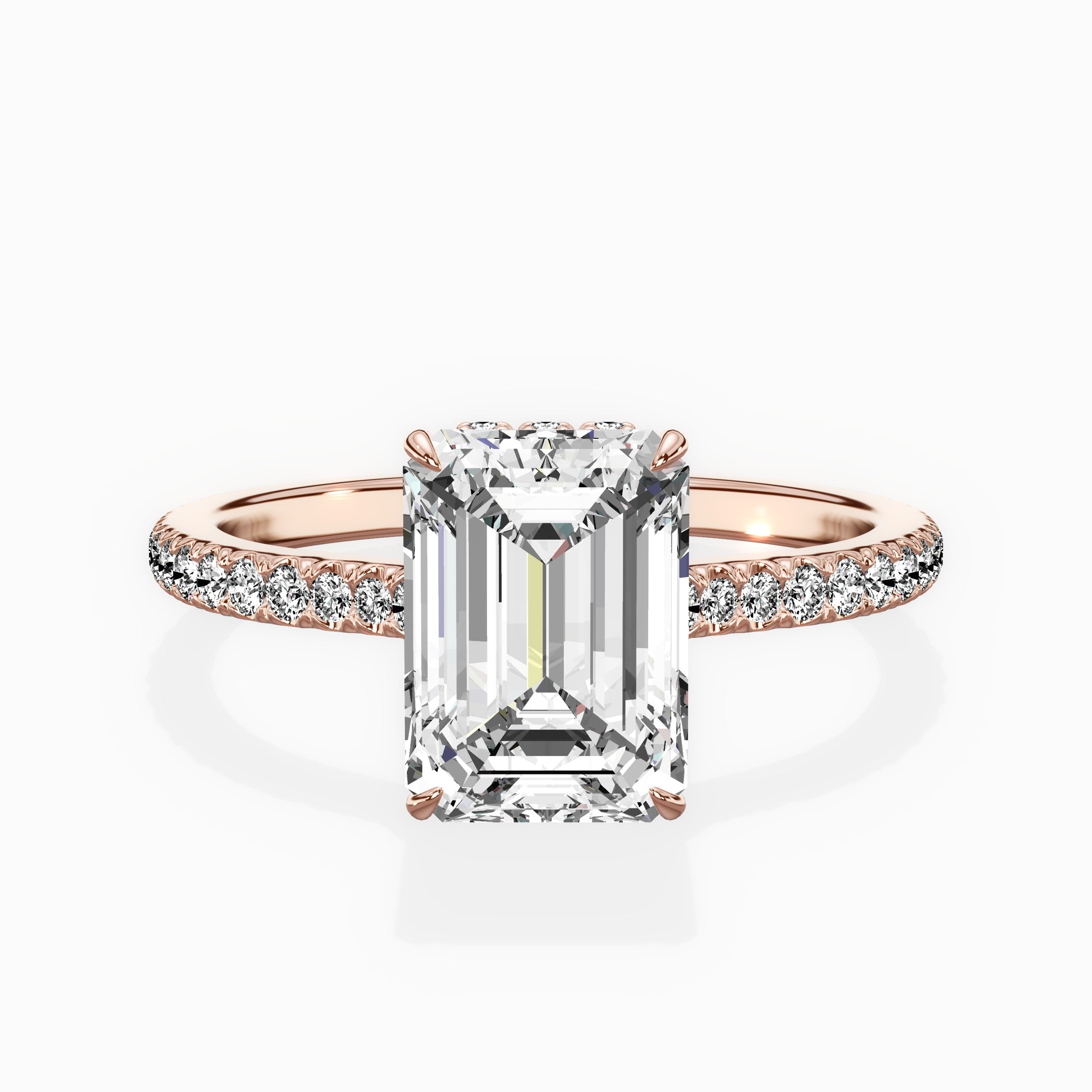 Pave Hidden Halo Engagement Ring