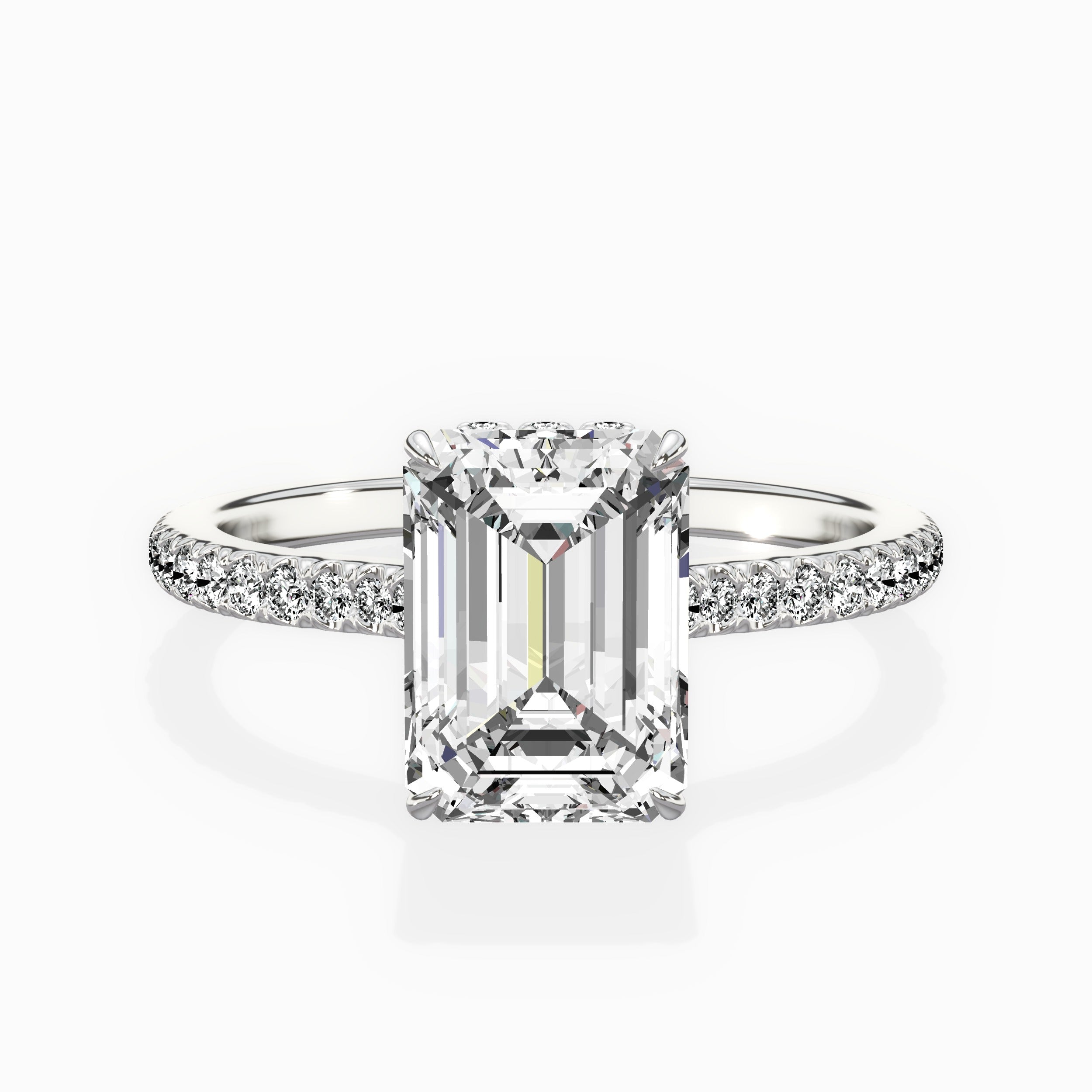 Pave Hidden Halo Engagement Ring