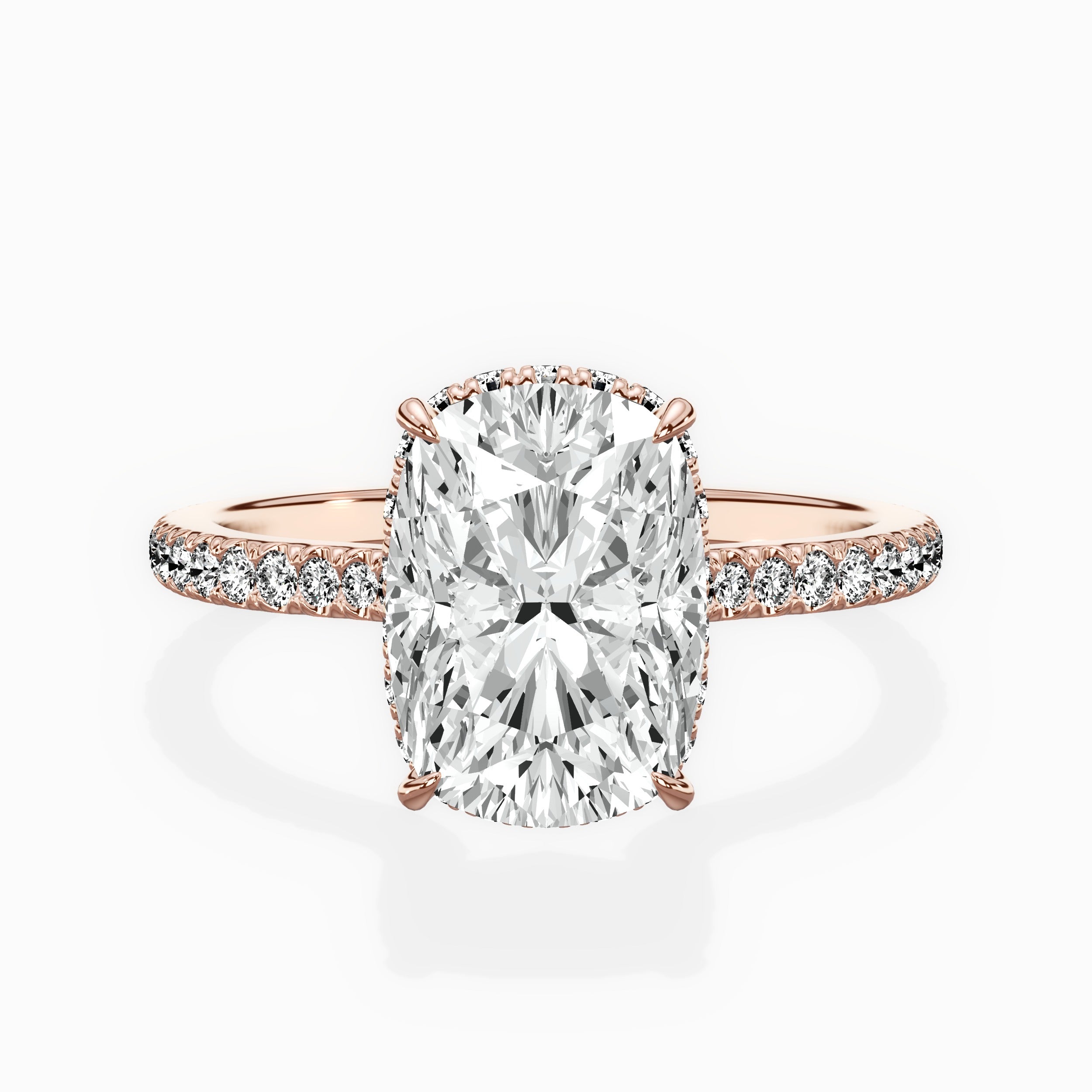 Pave Hidden Halo Engagement Ring
