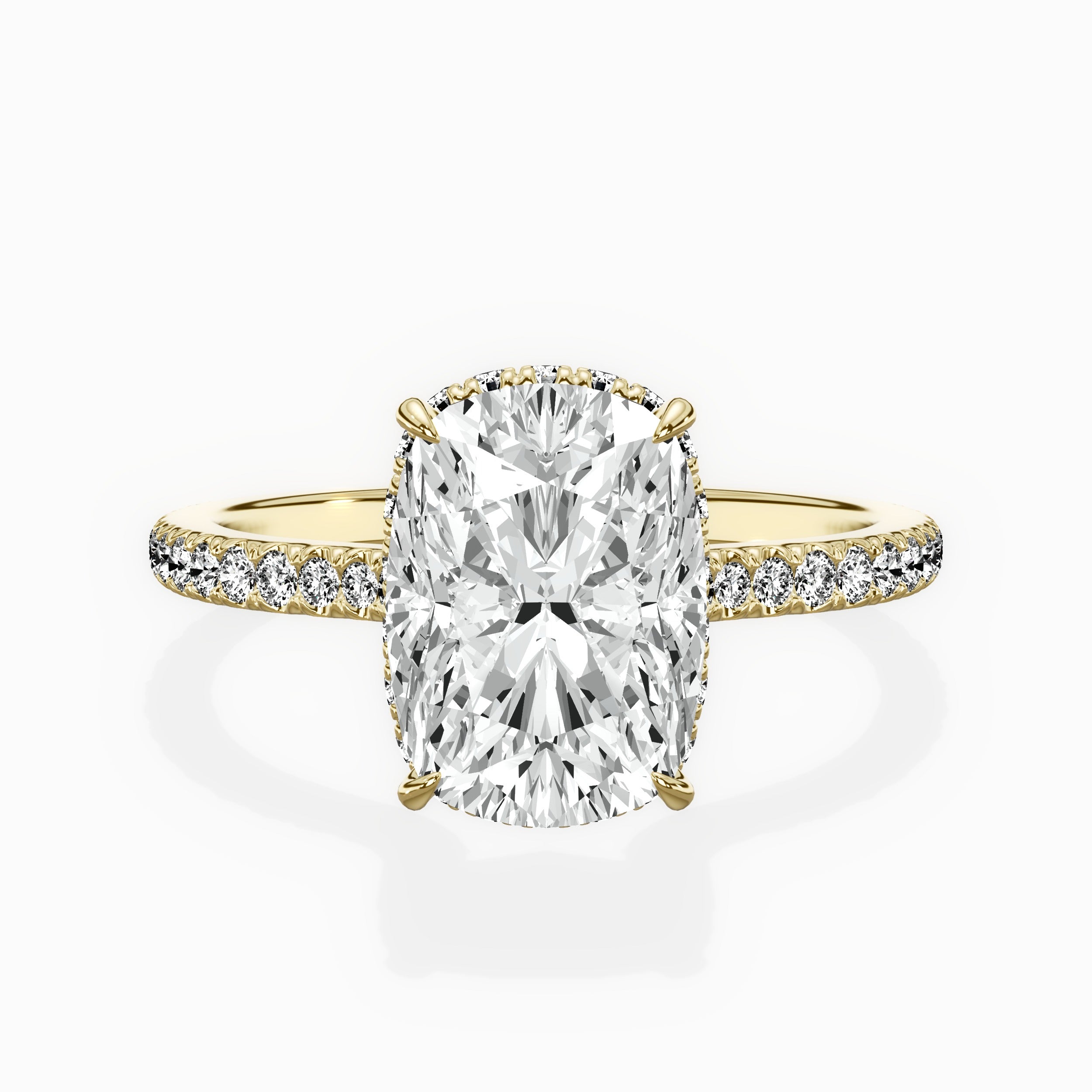 Pave Hidden Halo Engagement Ring