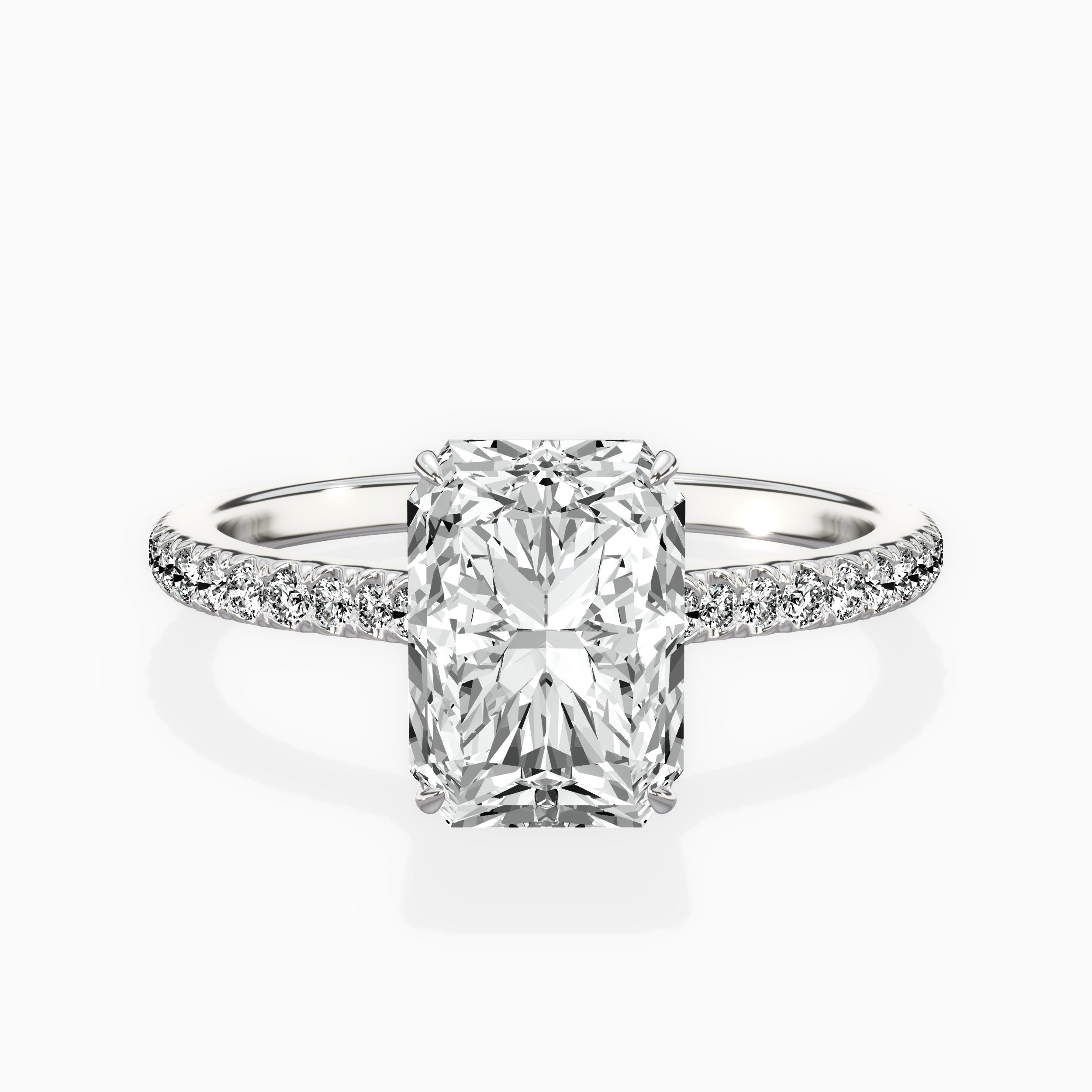 Pave Hidden Halo Engagement Ring