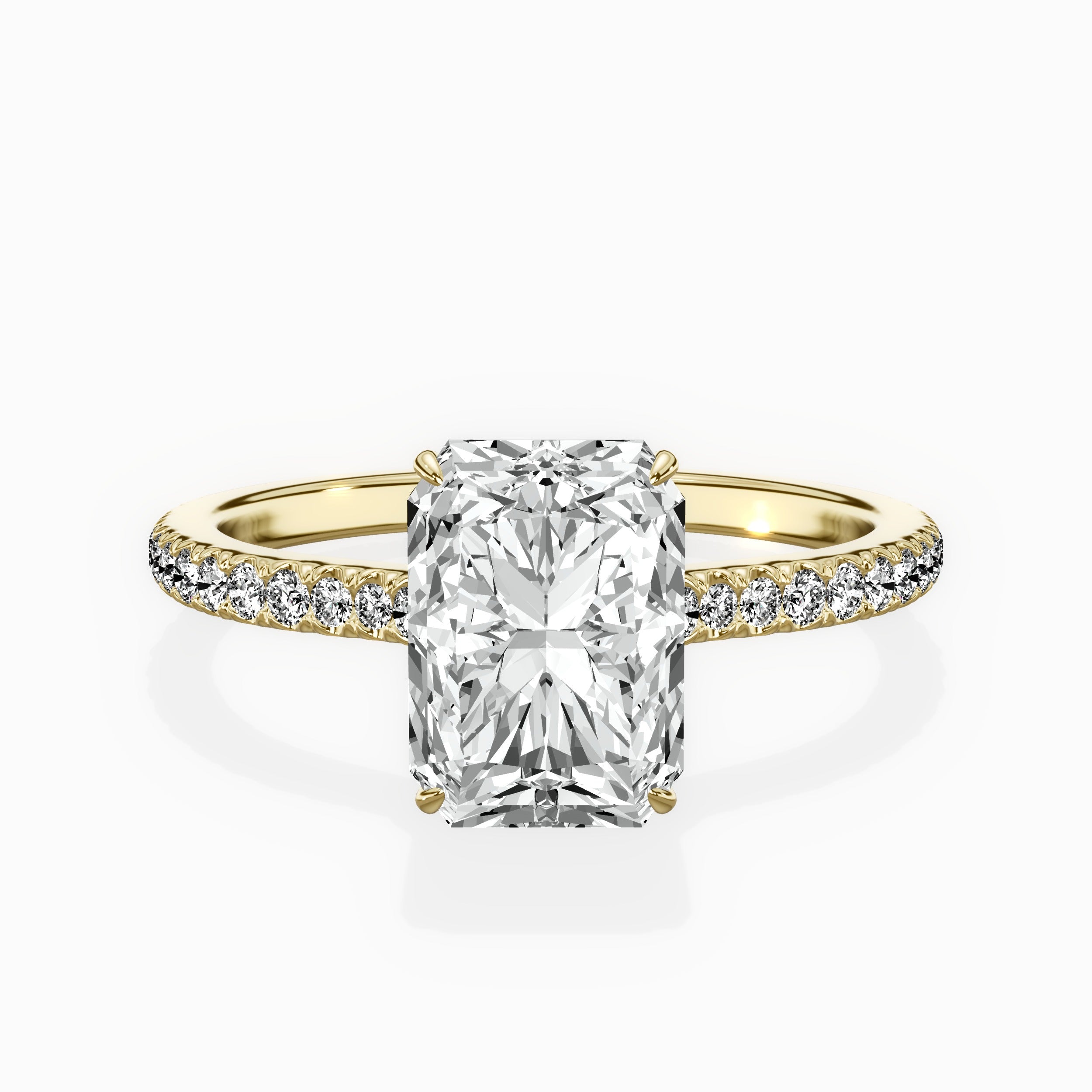 Pave Hidden Halo Engagement Ring