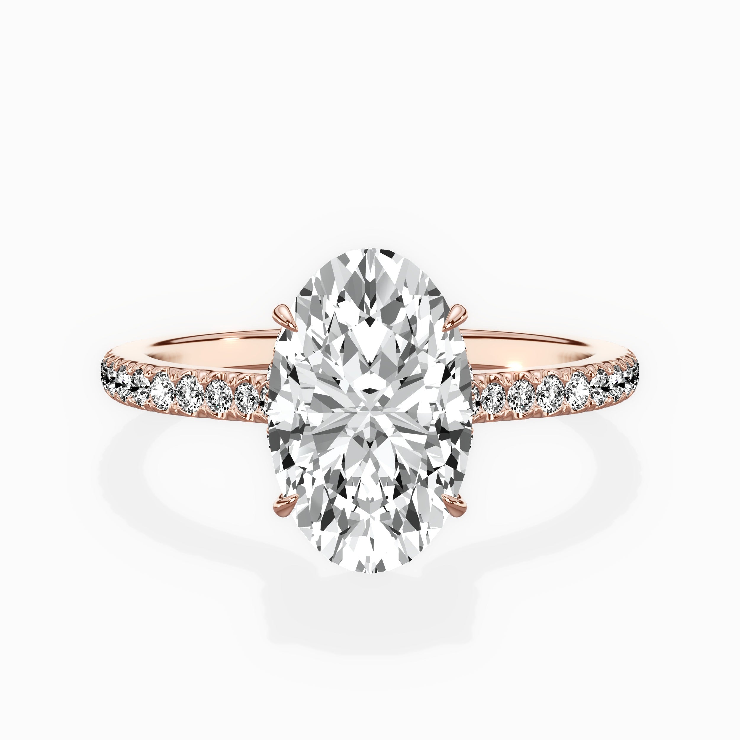 Pave Hidden Halo Engagement Ring