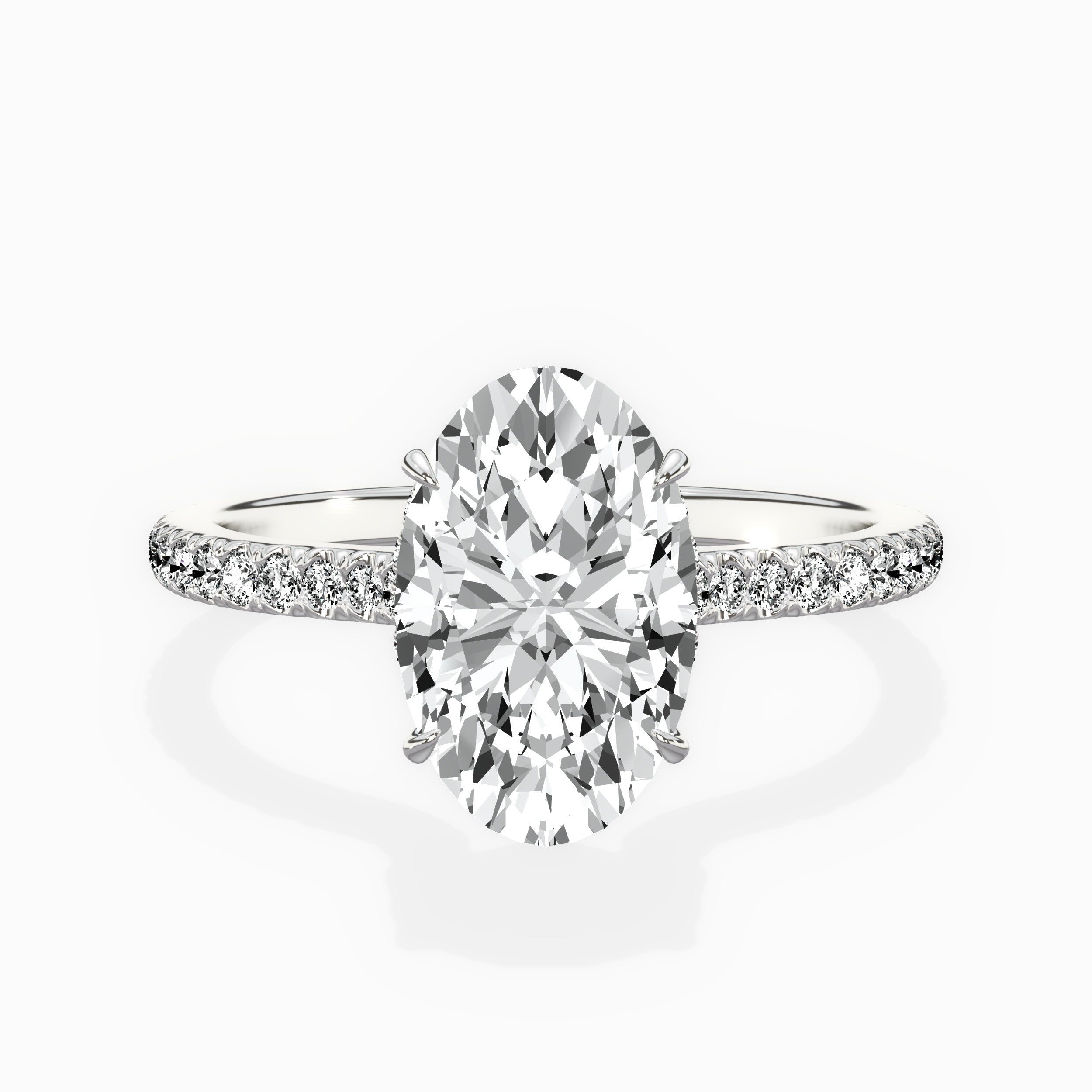 Pave Hidden Halo Engagement Ring