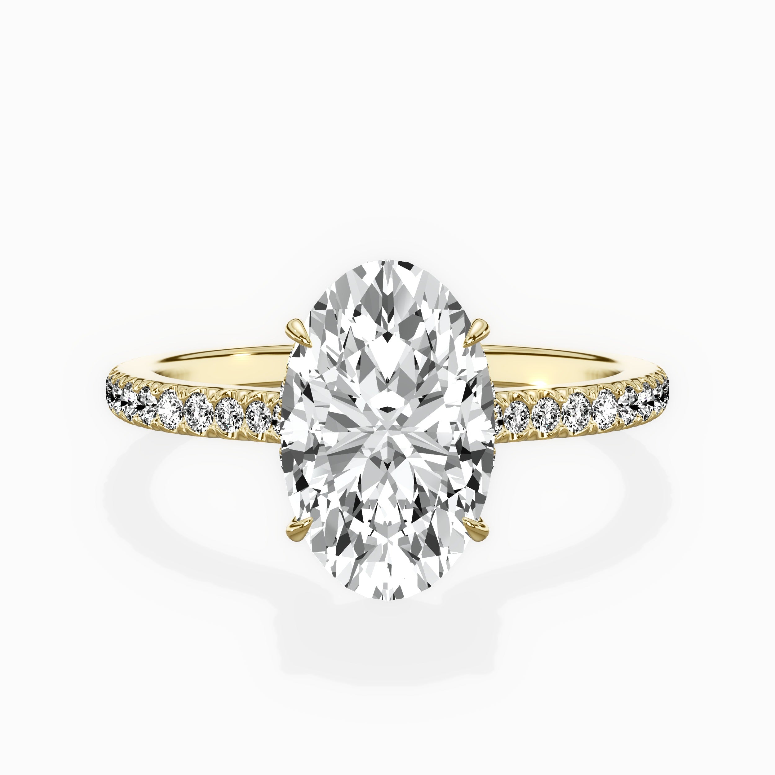 Pave Hidden Halo Engagement Ring