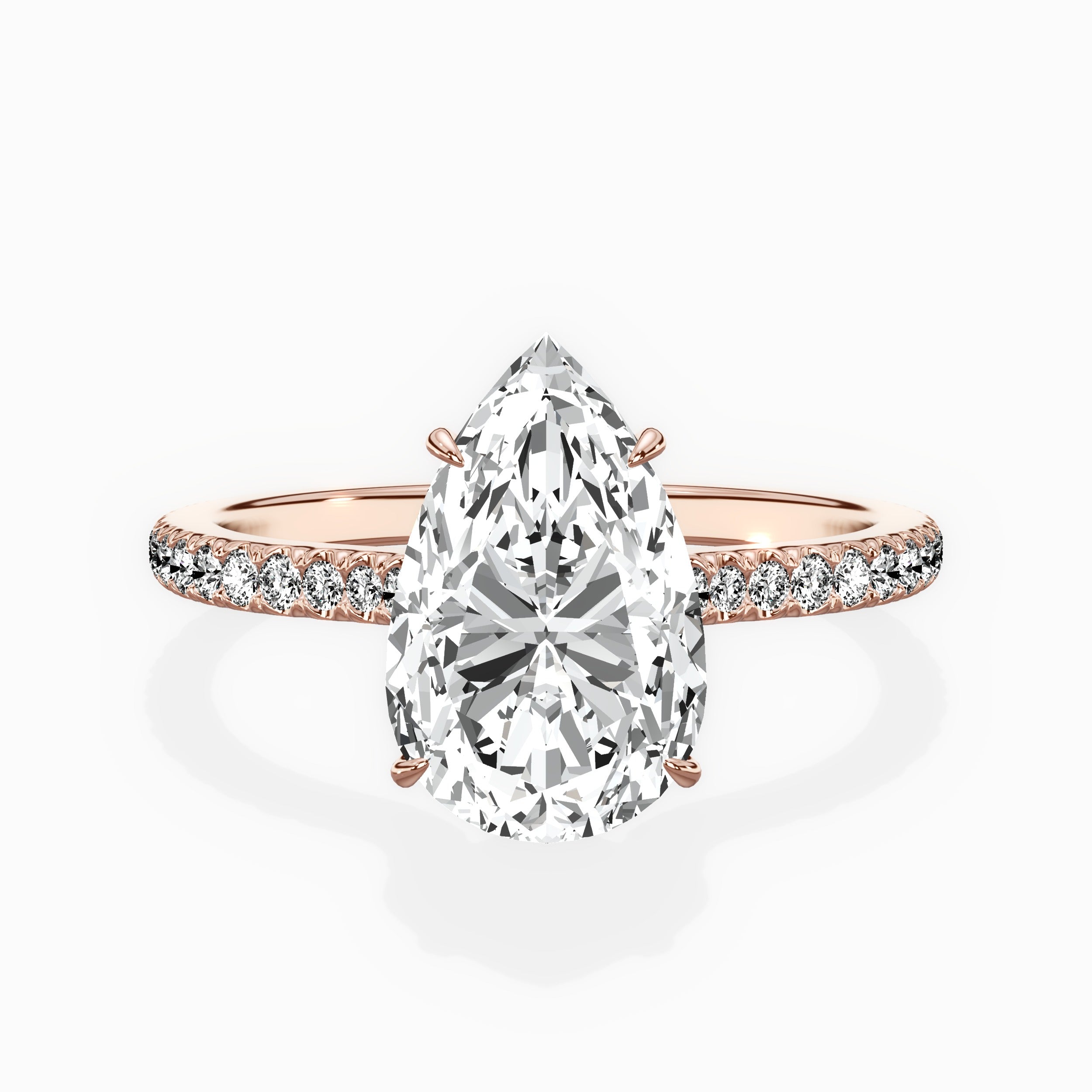 Pave Hidden Halo Engagement Ring