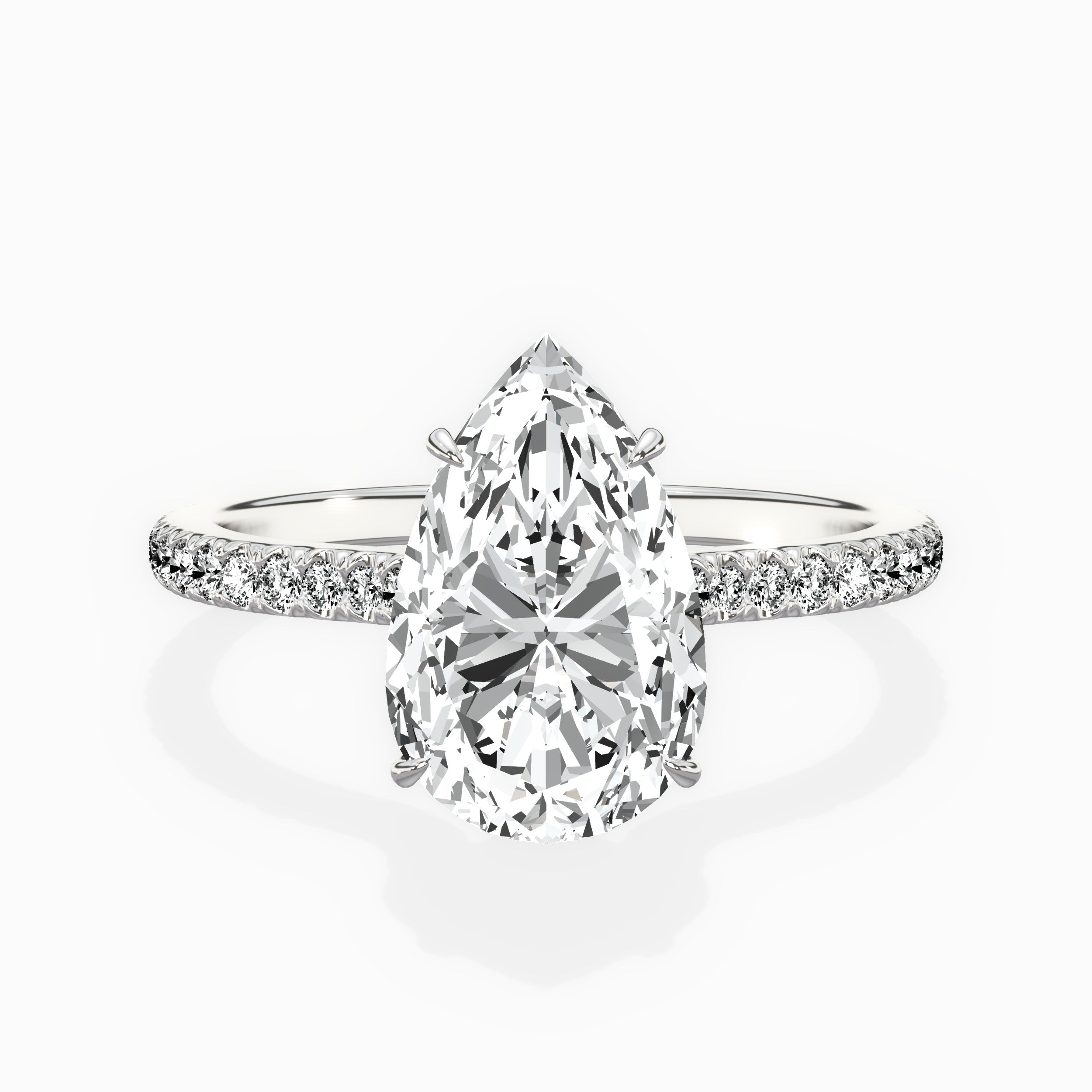 Pave Hidden Halo Engagement Ring