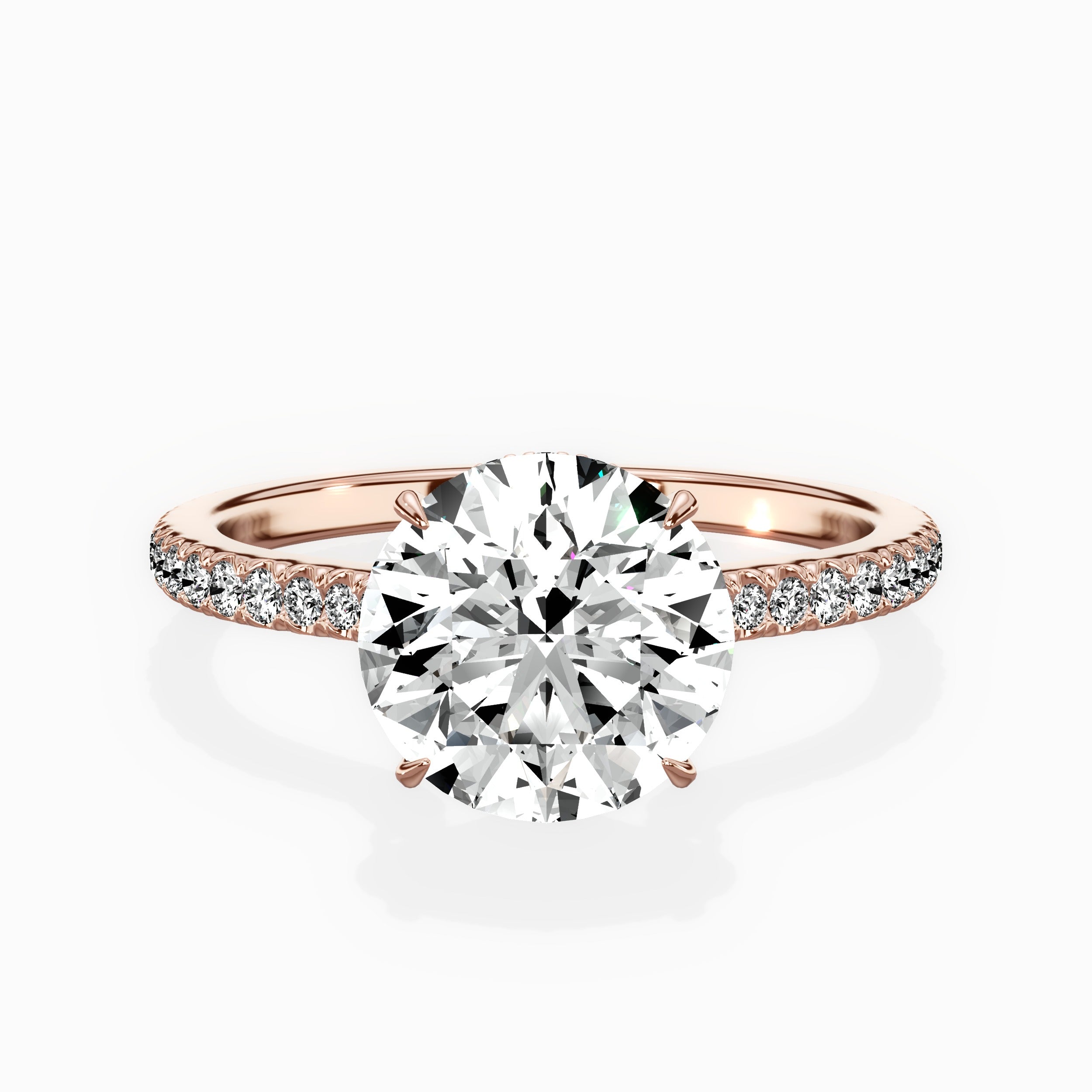 Pave Hidden Halo Engagement Ring