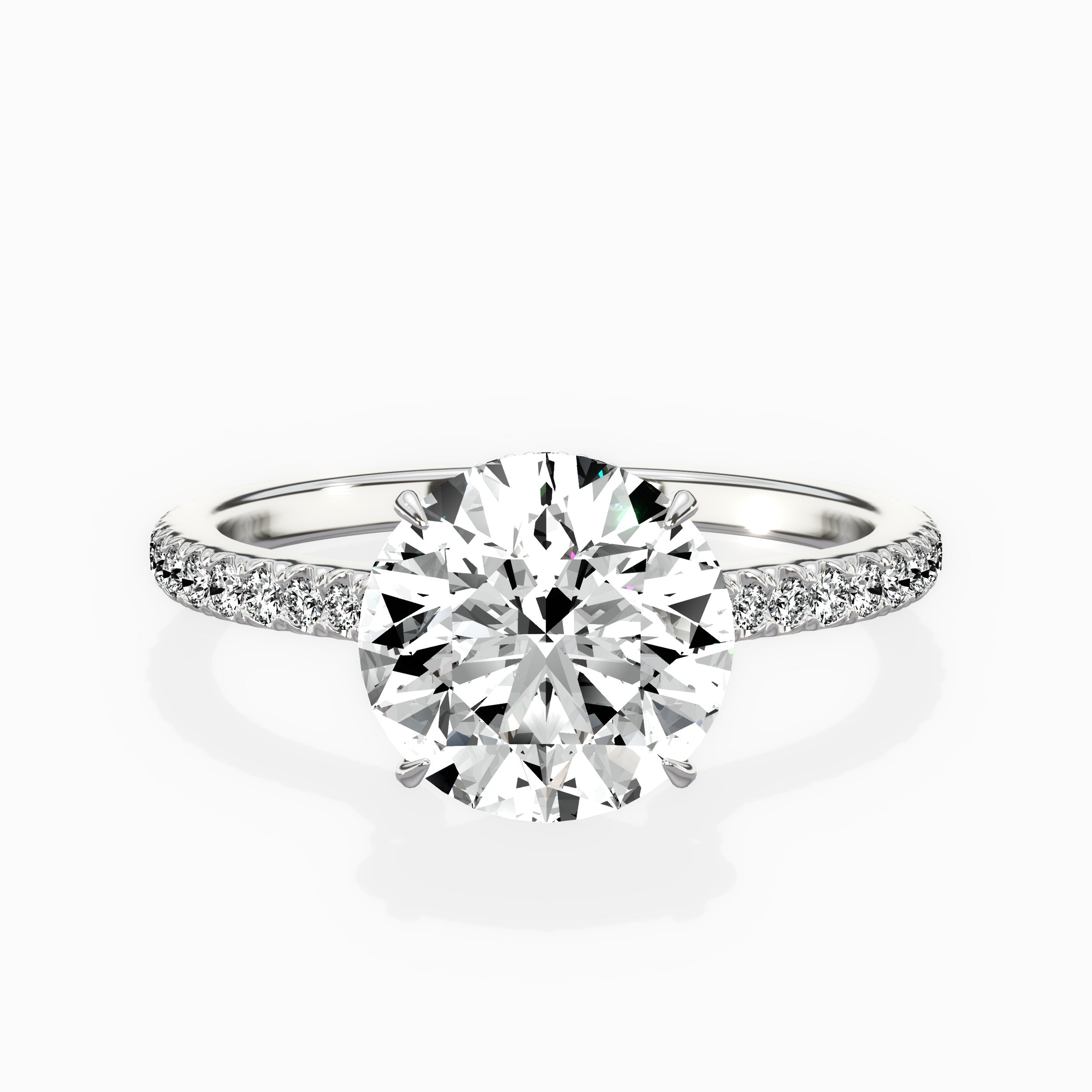 Pave Hidden Halo Engagement Ring
