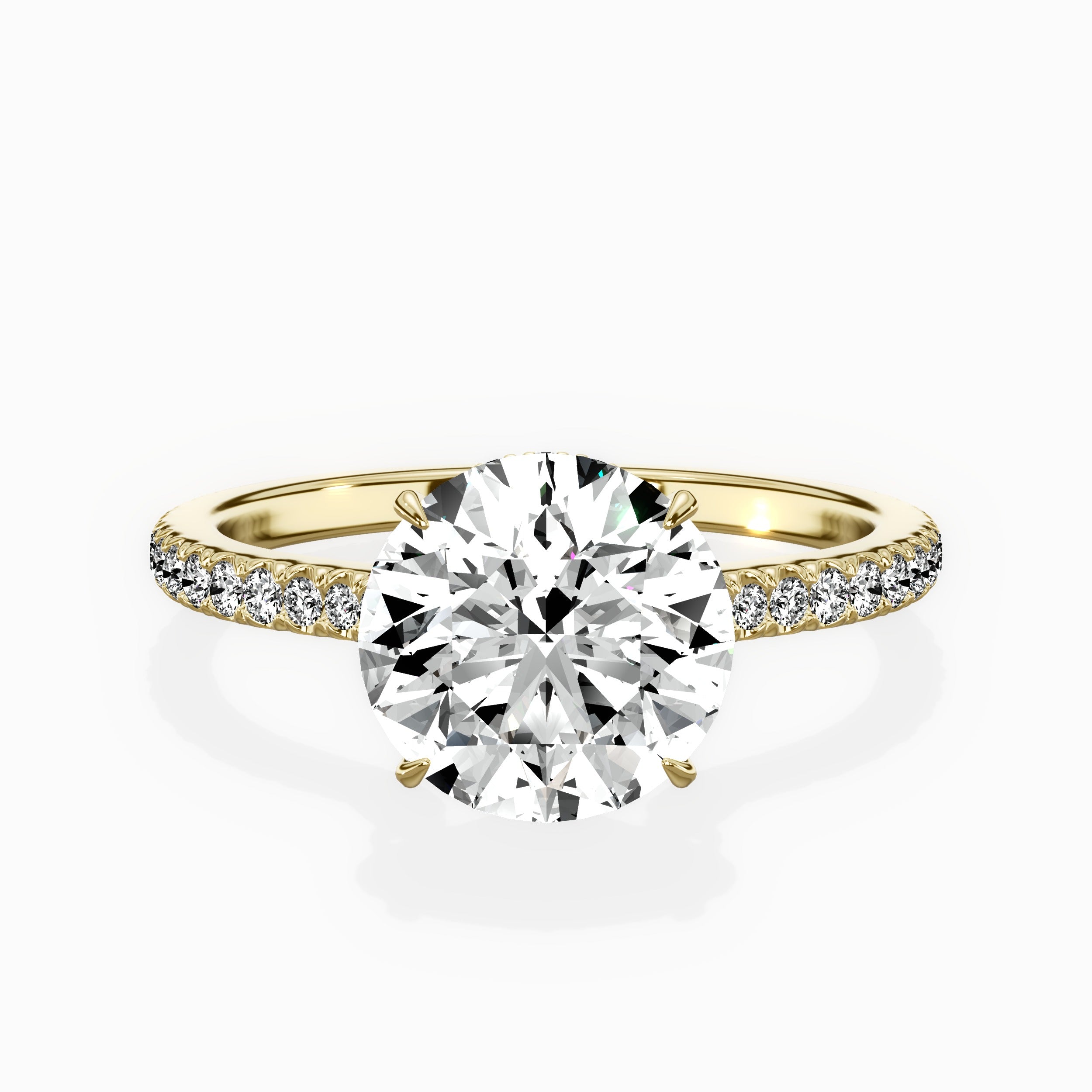 Pave Hidden Halo Engagement Ring