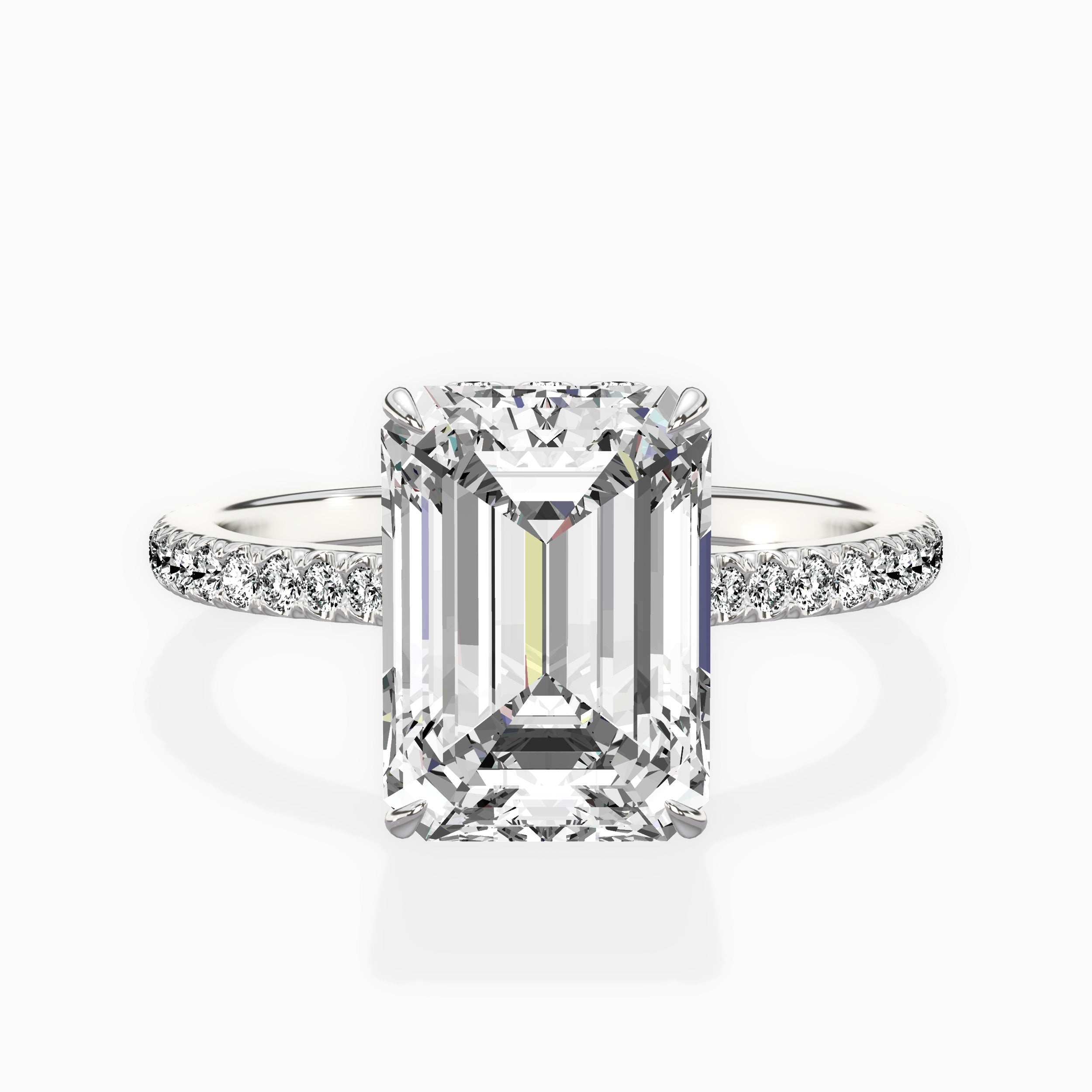 Pave Hidden Halo Engagement Ring