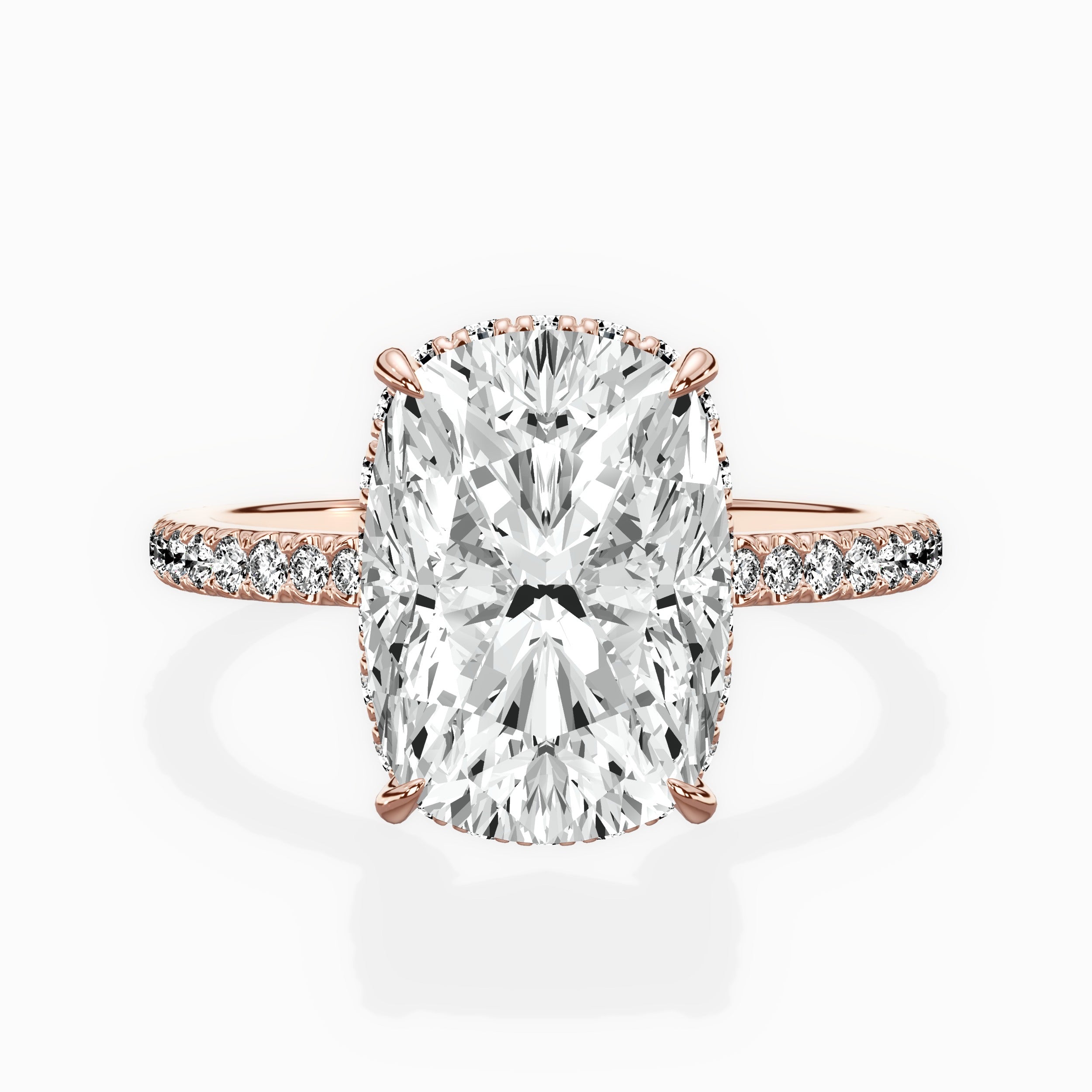 Pave Hidden Halo Engagement Ring