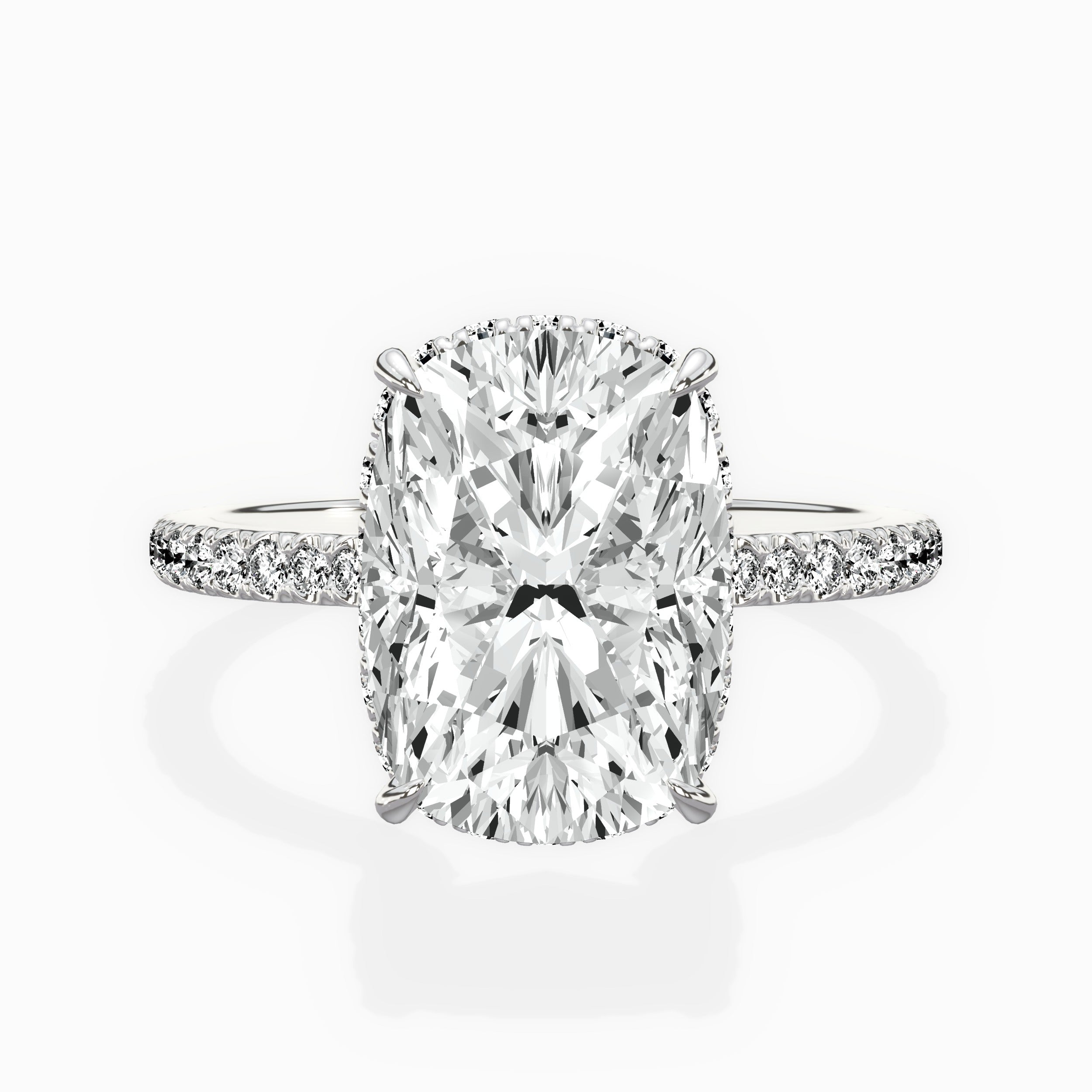 Pave Hidden Halo Engagement Ring