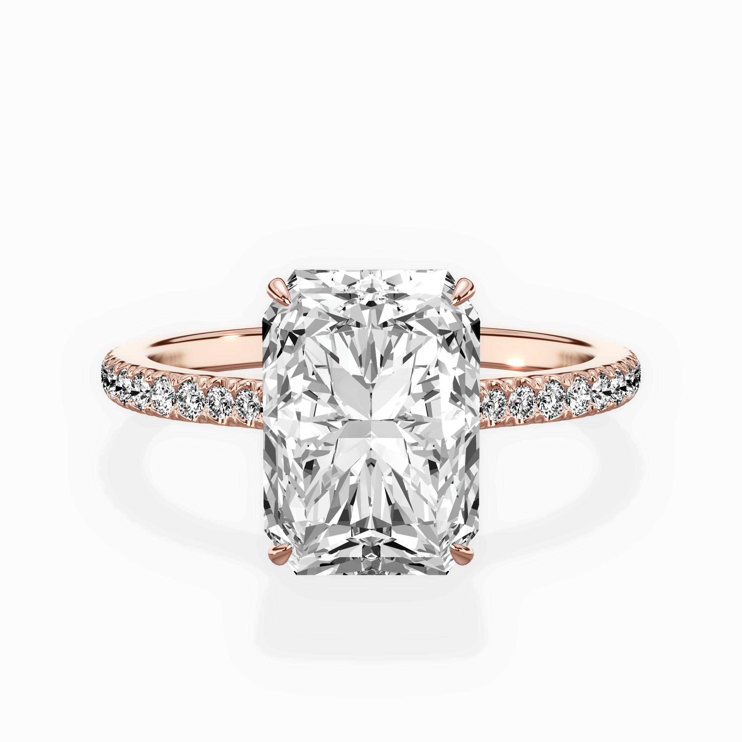 Pave Hidden Halo Engagement Ring