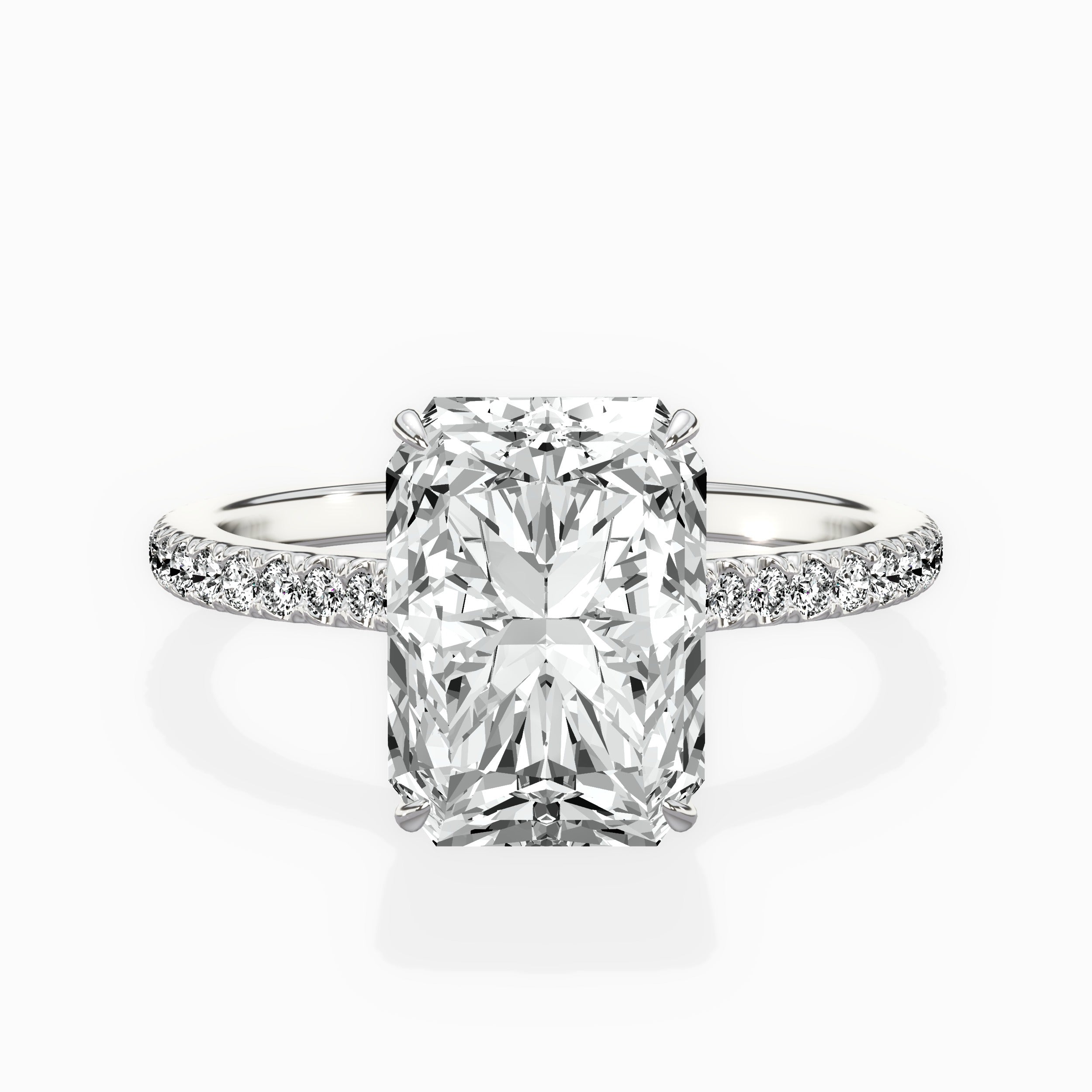 Pave Hidden Halo Engagement Ring