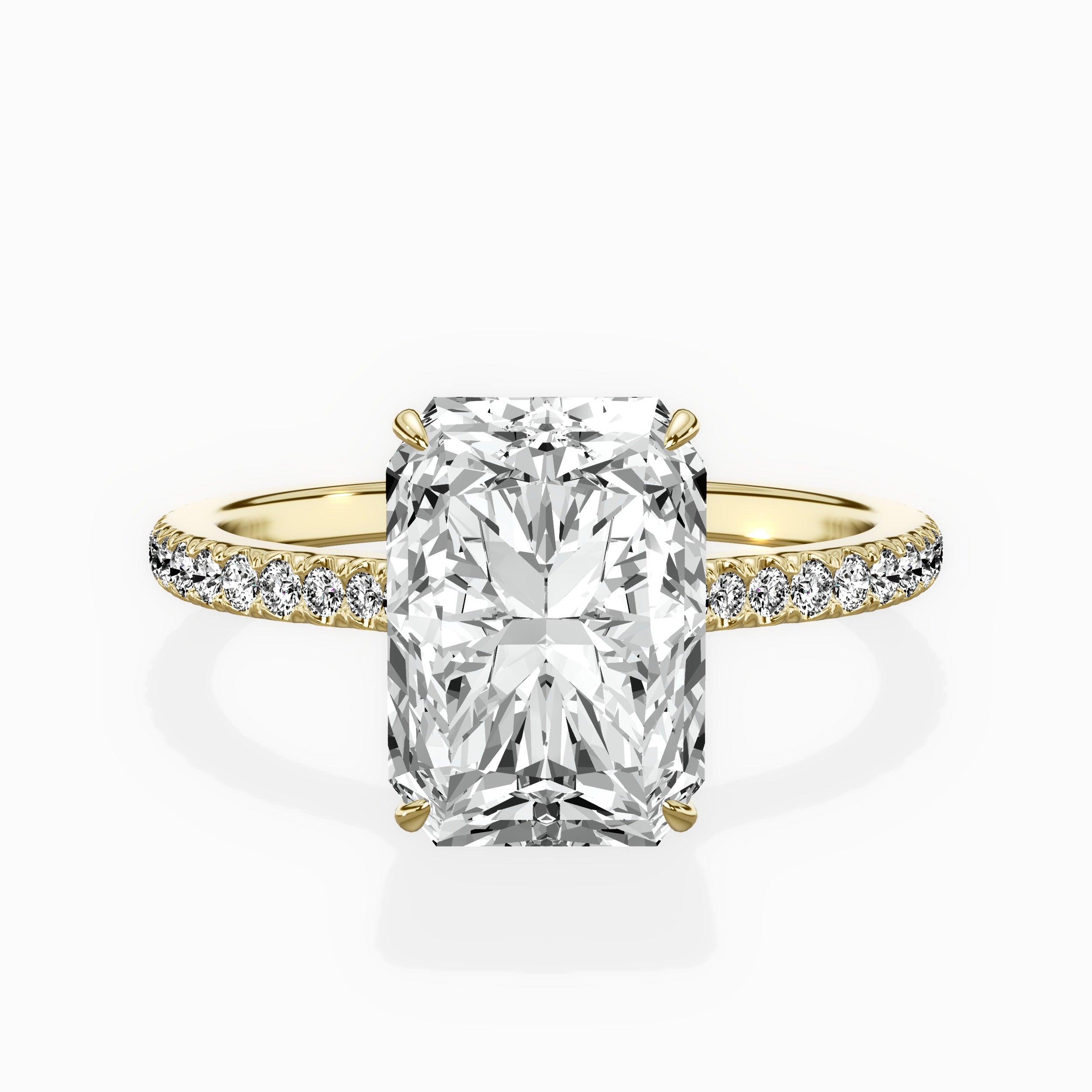 Pave Hidden Halo Engagement Ring