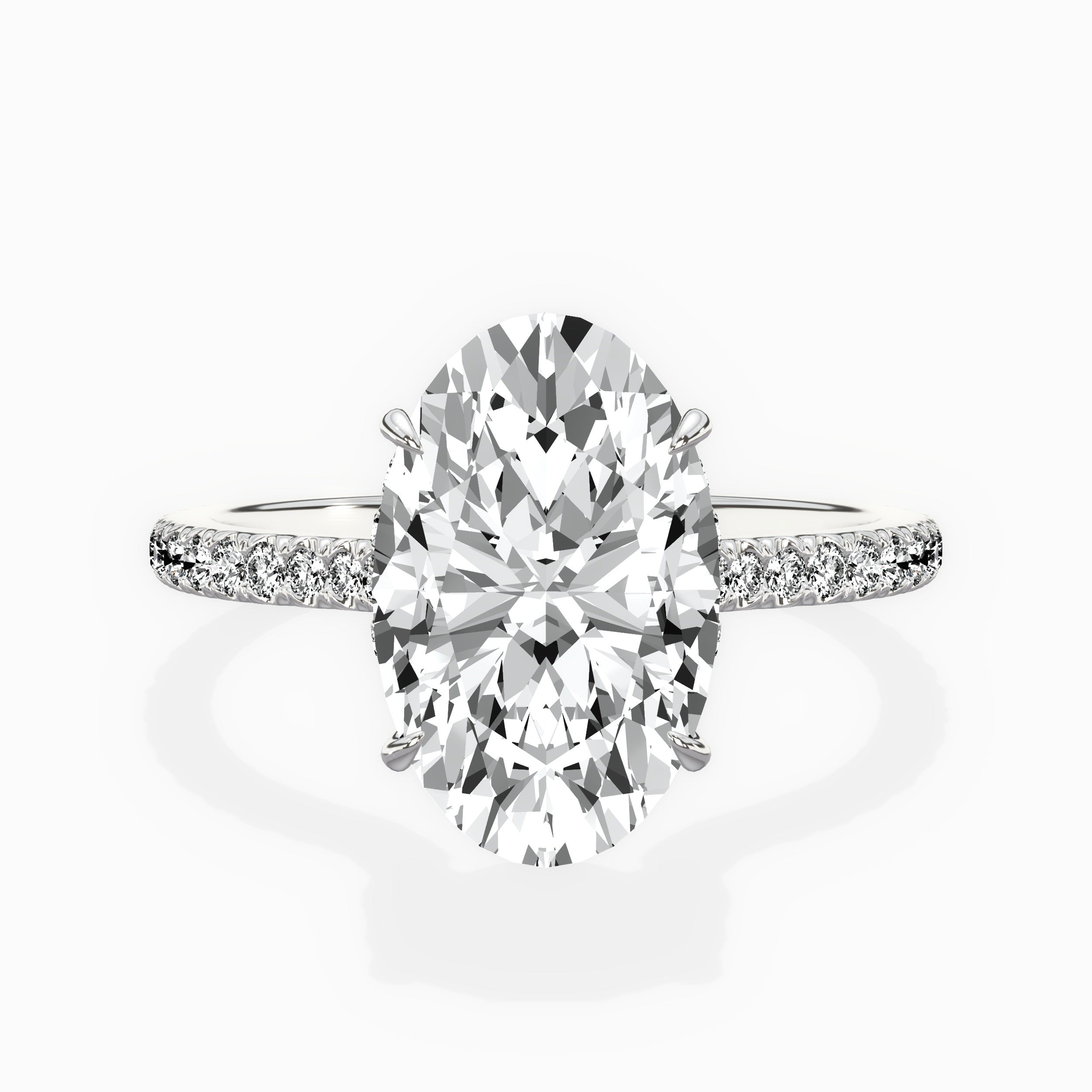 Pave Hidden Halo Engagement Ring