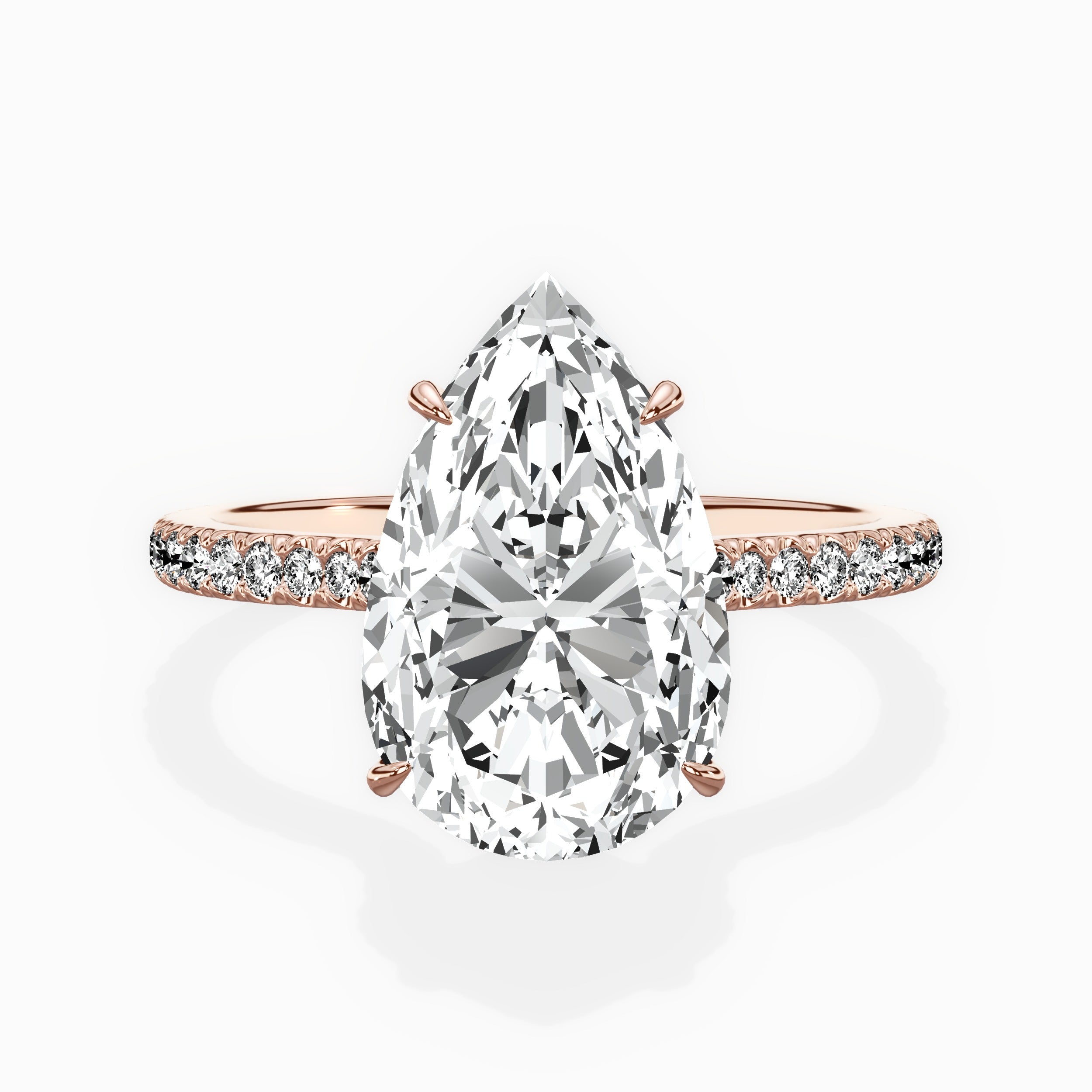 Pave Hidden Halo Engagement Ring