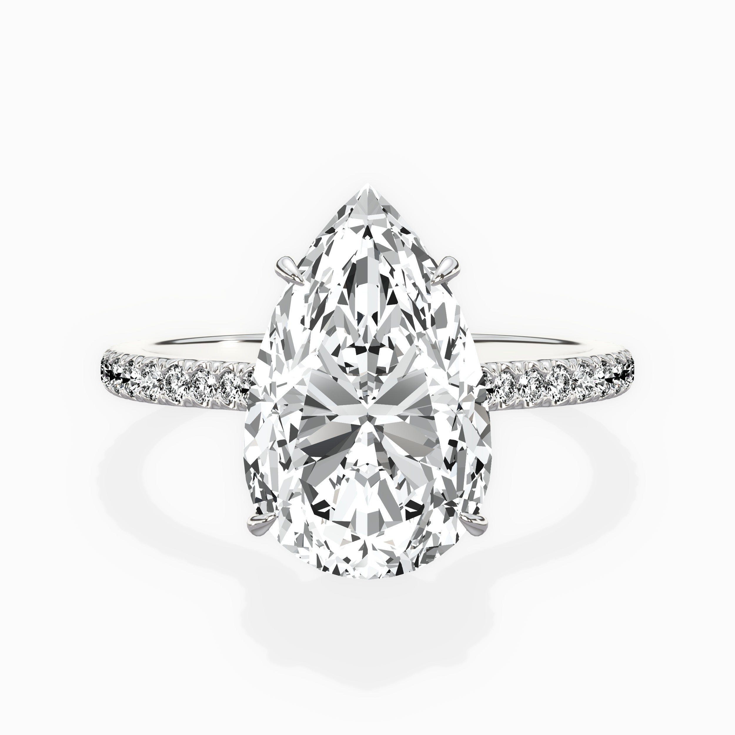 Pave Hidden Halo Engagement Ring