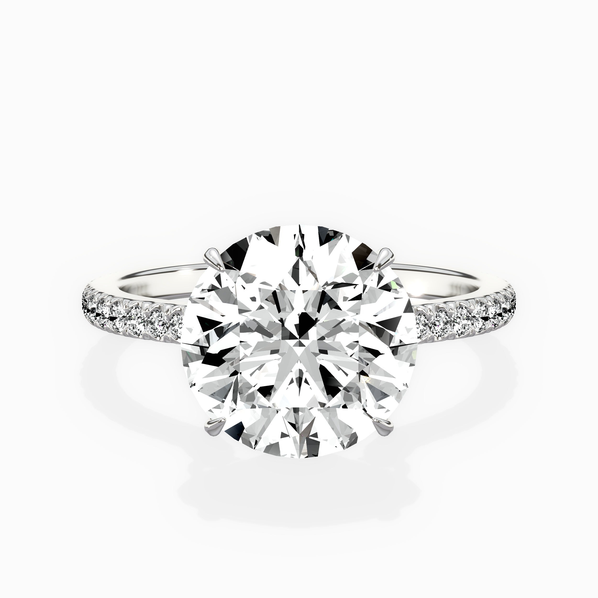 Pave Hidden Halo Engagement Ring
