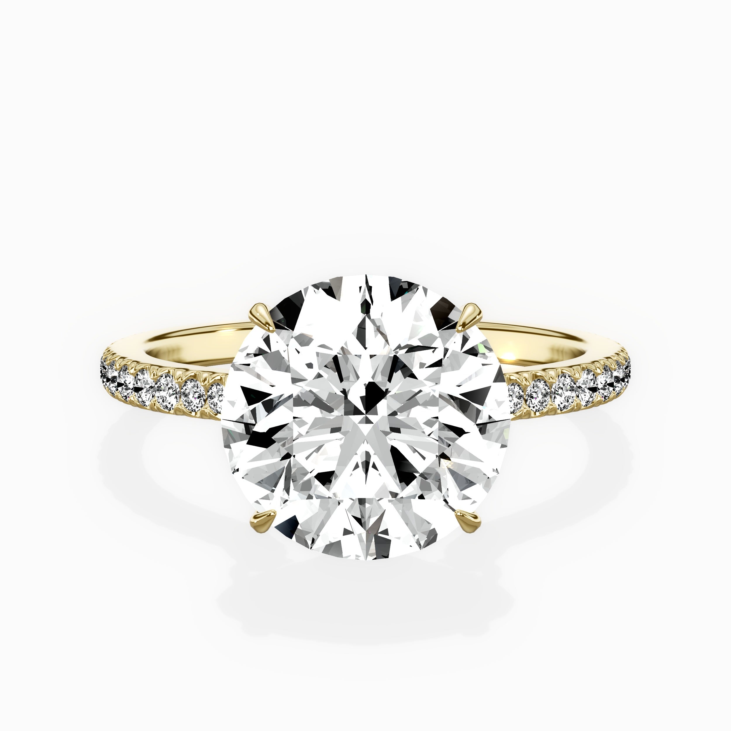 Pave Hidden Halo Engagement Ring