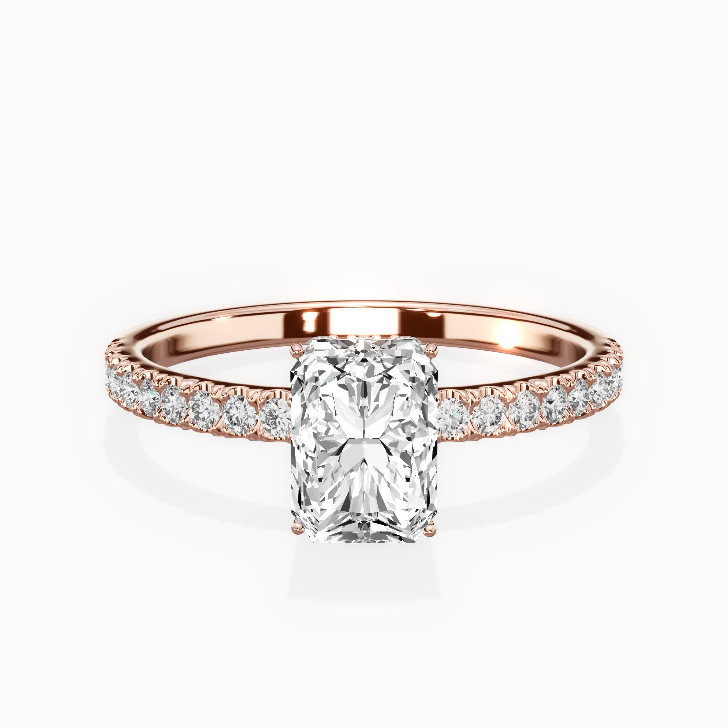Rose Hidden Halo Engagement Ring