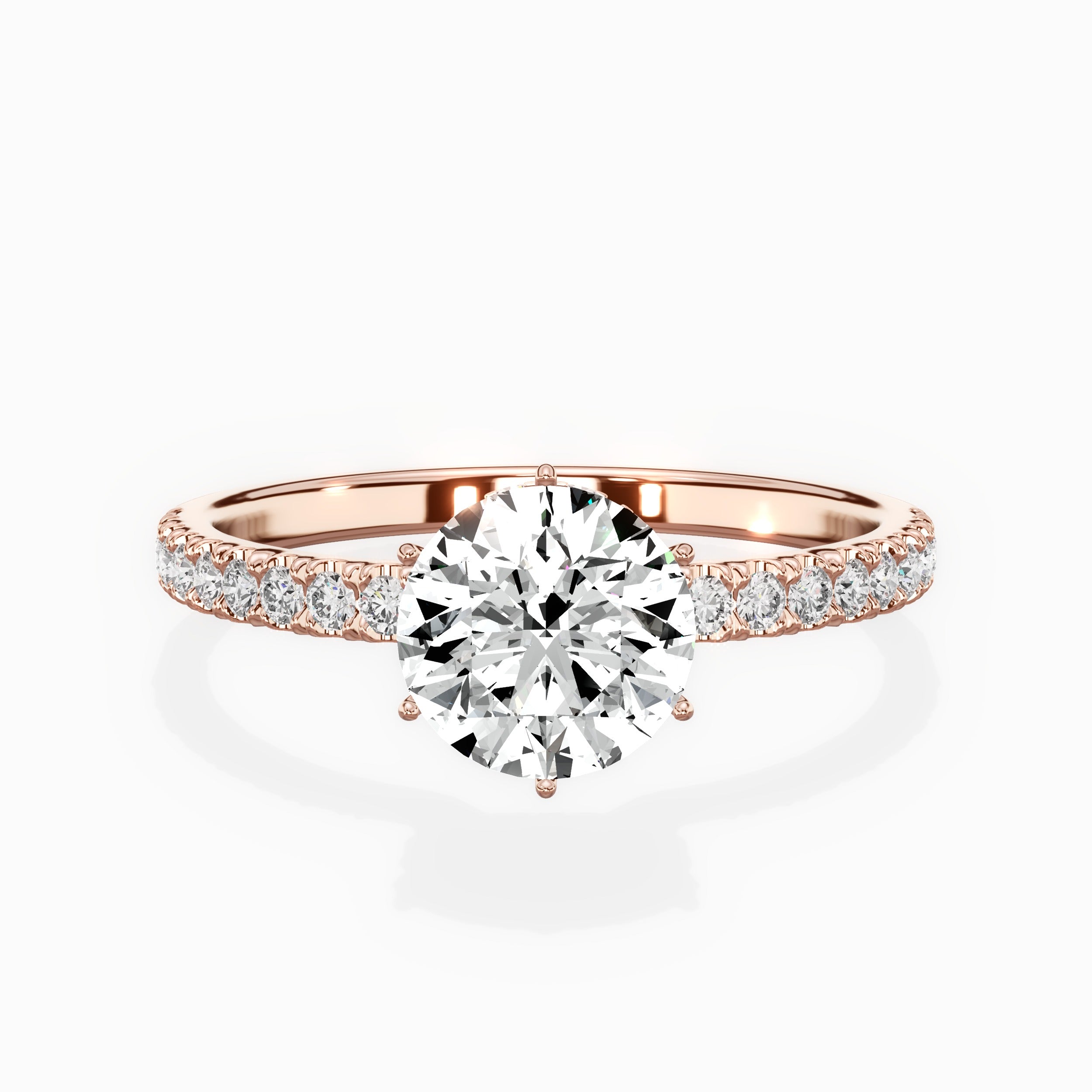 Rose Hidden Halo Engagement Ring