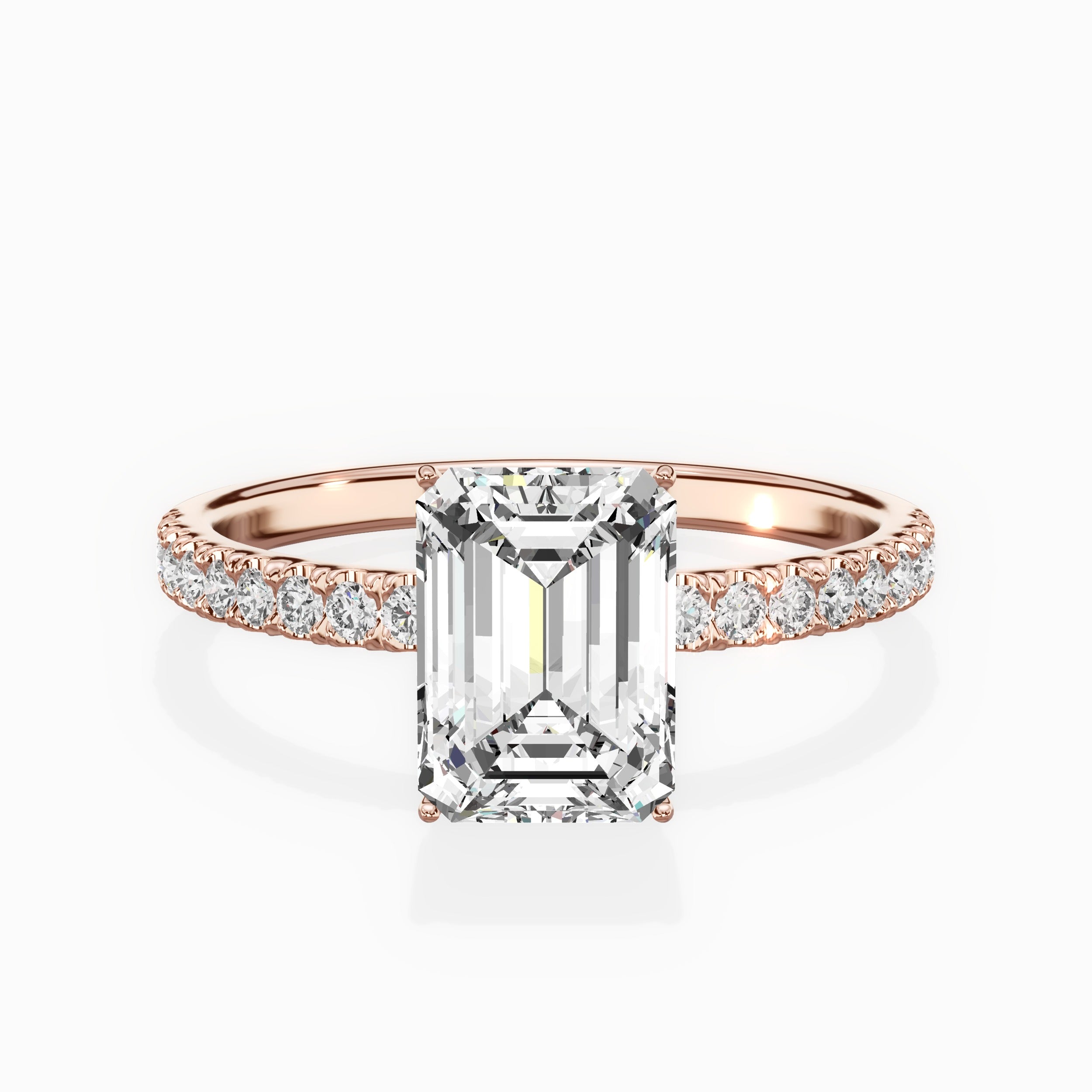 Rose Hidden Halo Engagement Ring