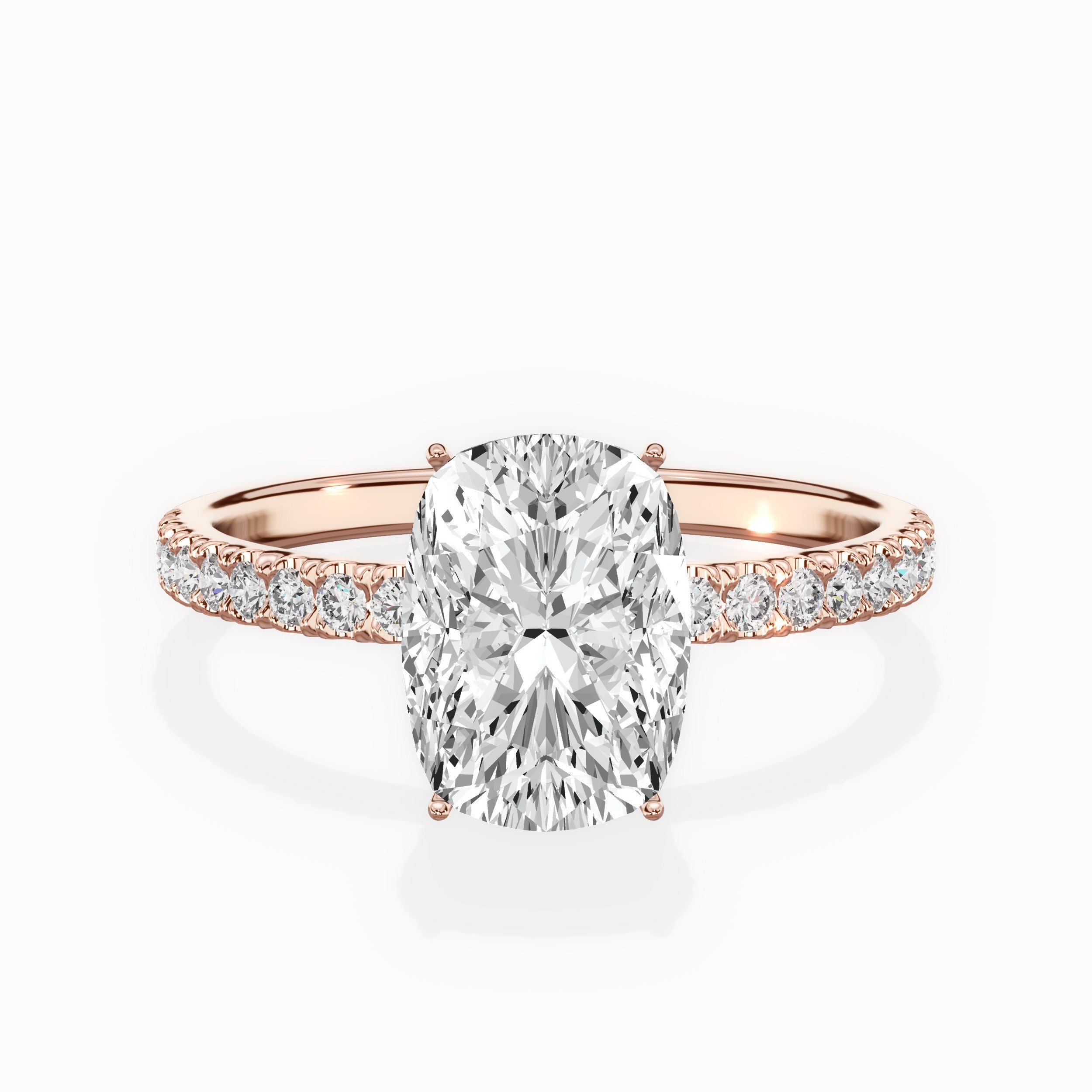 Rose Hidden Halo Engagement Ring