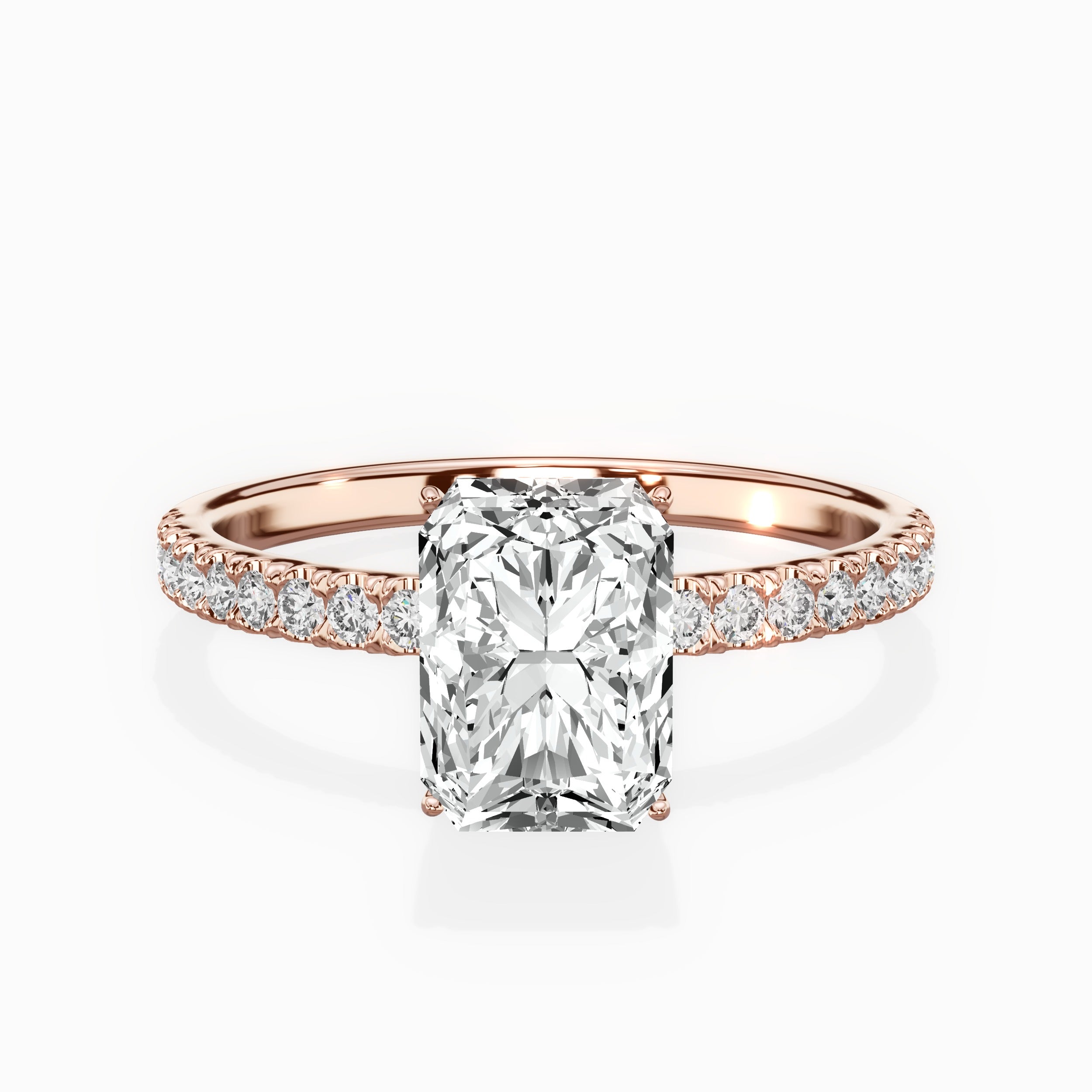 Rose Hidden Halo Engagement Ring