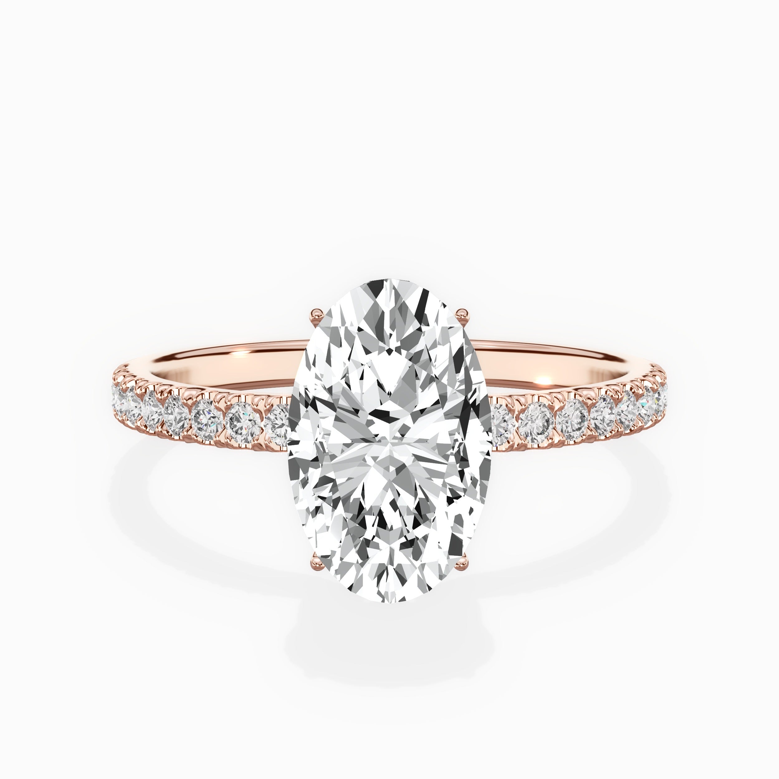 Rose Hidden Halo Engagement Ring