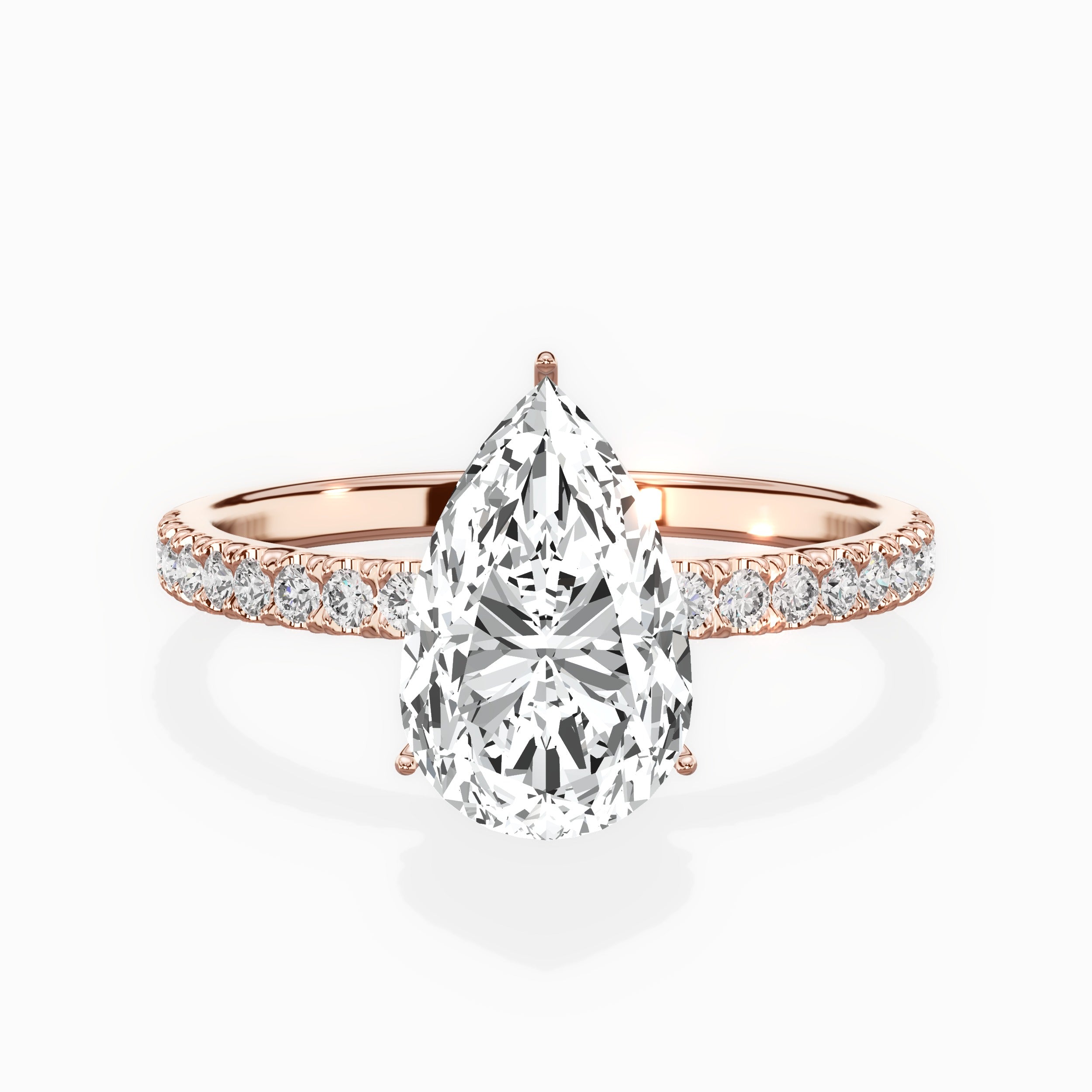 Rose Hidden Halo Engagement Ring