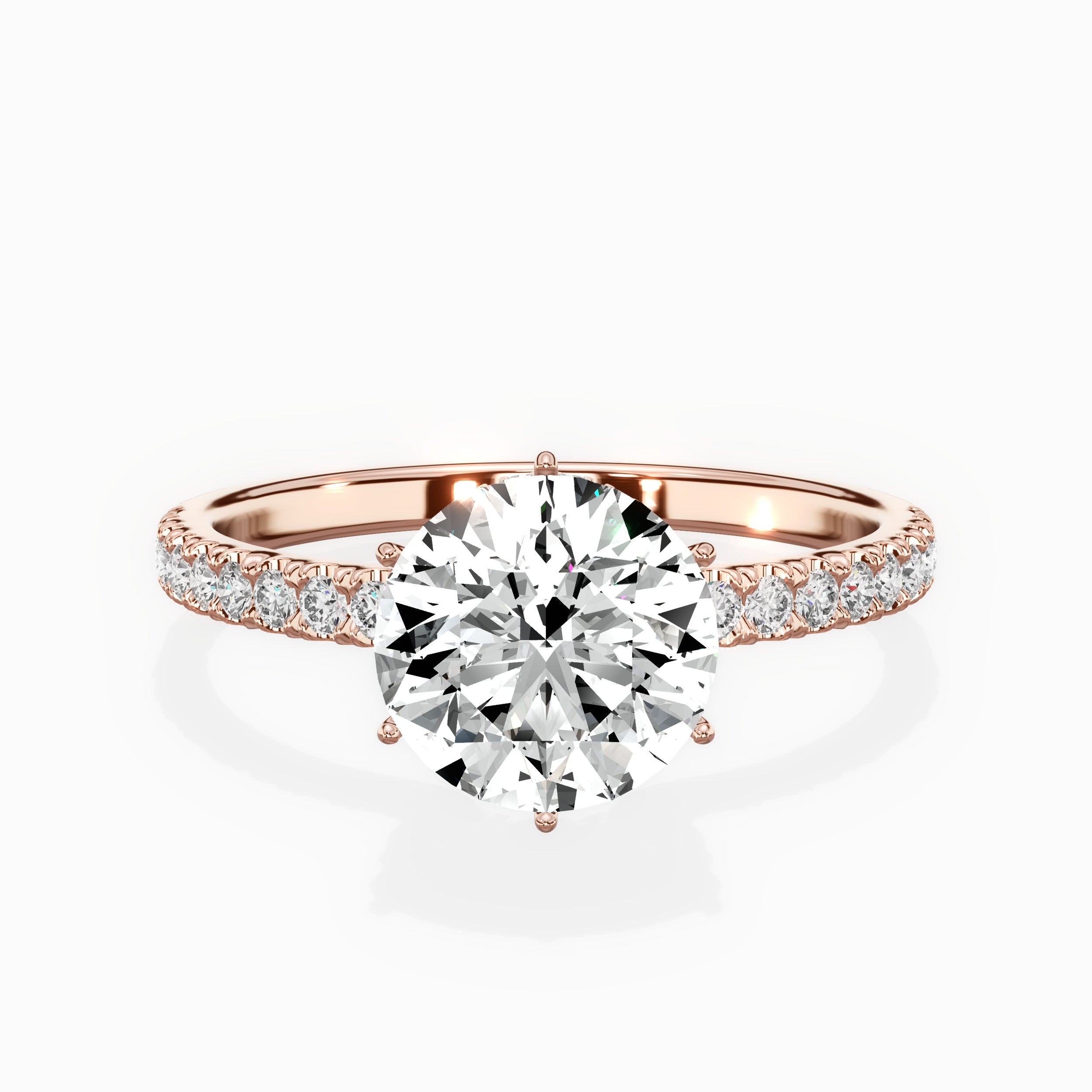 Rose Hidden Halo Engagement Ring
