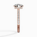 Rose Hidden Halo Round Engagement Ring in Rose Gold