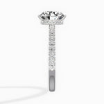 Rose Hidden Halo Round Engagement Ring in White Gold