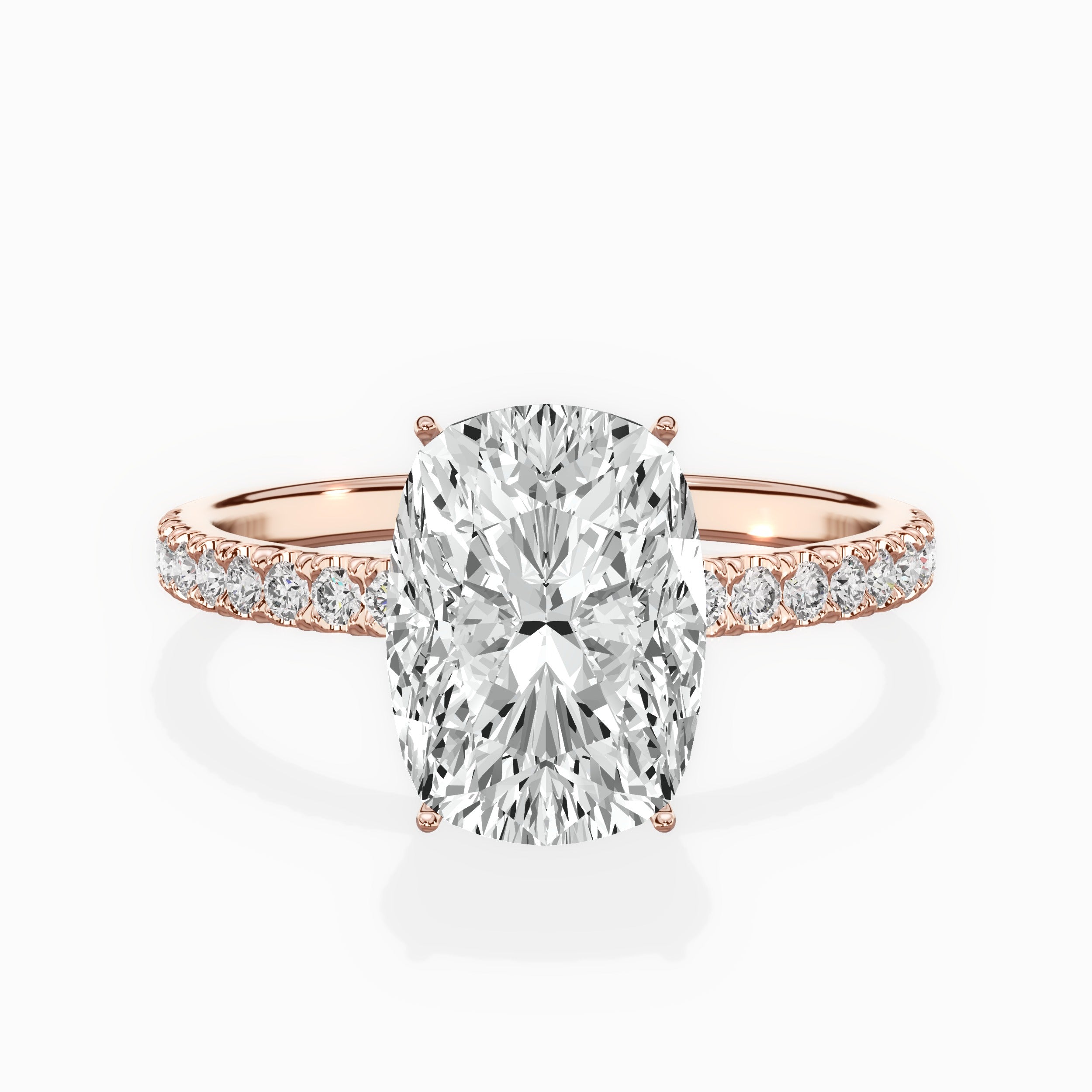 Rose Hidden Halo Engagement Ring