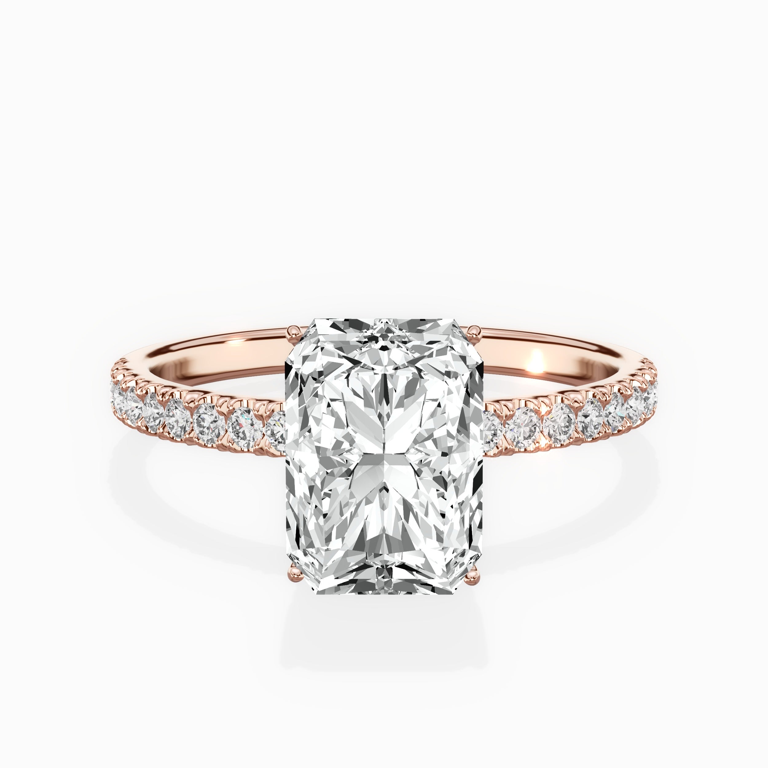 Rose Hidden Halo Engagement Ring